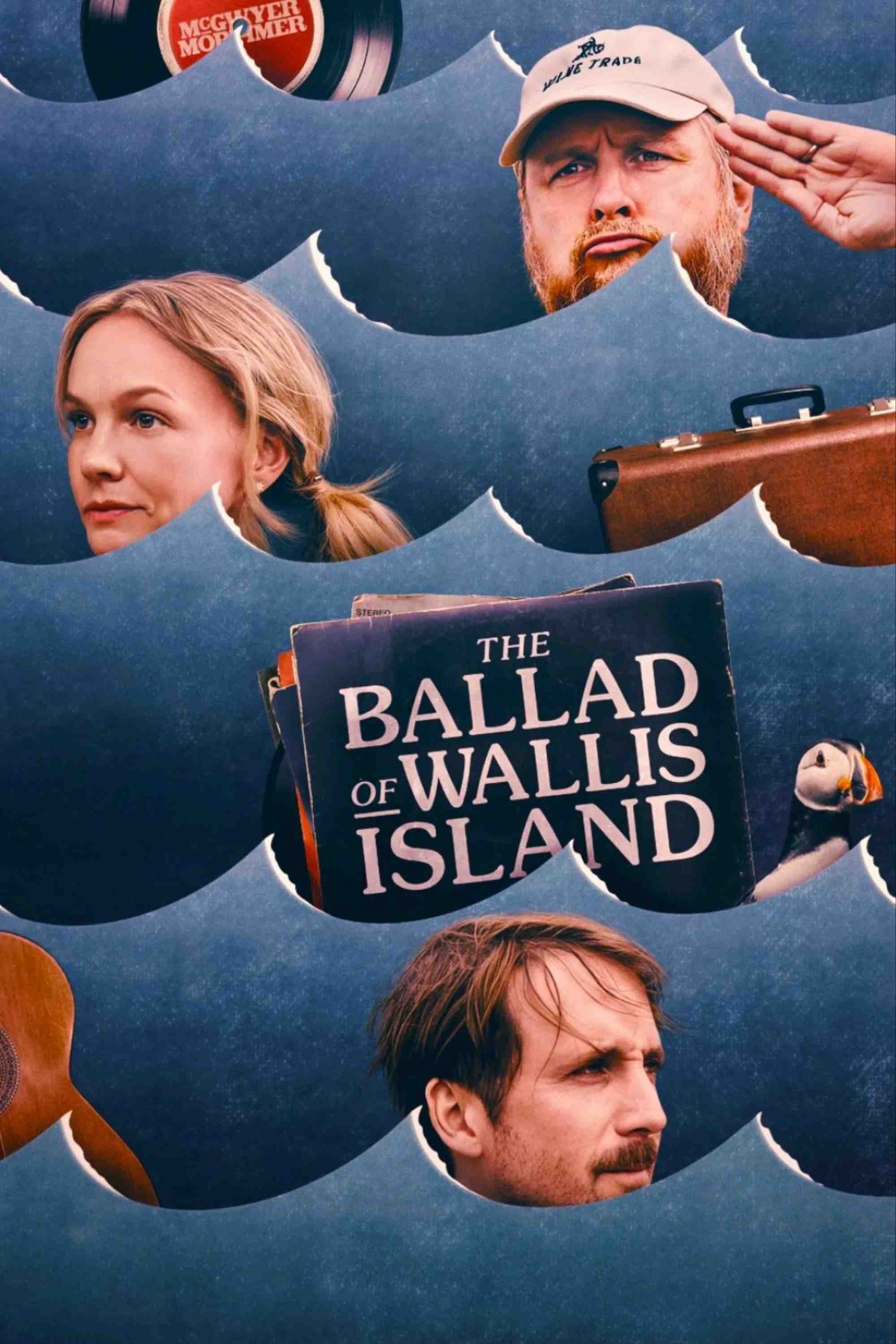 Poster chính thức của phim Phim Hài, Phim Tâm Lý "Bản Nhạc Tình ở Đảo Wallis" (The Ballad of Wallis Island - 2025), với sự tham gia của diễn viên Tom Basden và Tim Key.