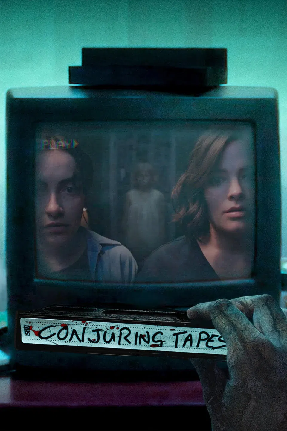 Poster chính thức của phim Phim Kinh Dị, Phim Bí Ẩn "Băng ghi âm triệu hồi" (Conjuring Tapes - 2025), với sự tham gia của diễn viên Samantha Laurenti và Brenda Yanez.