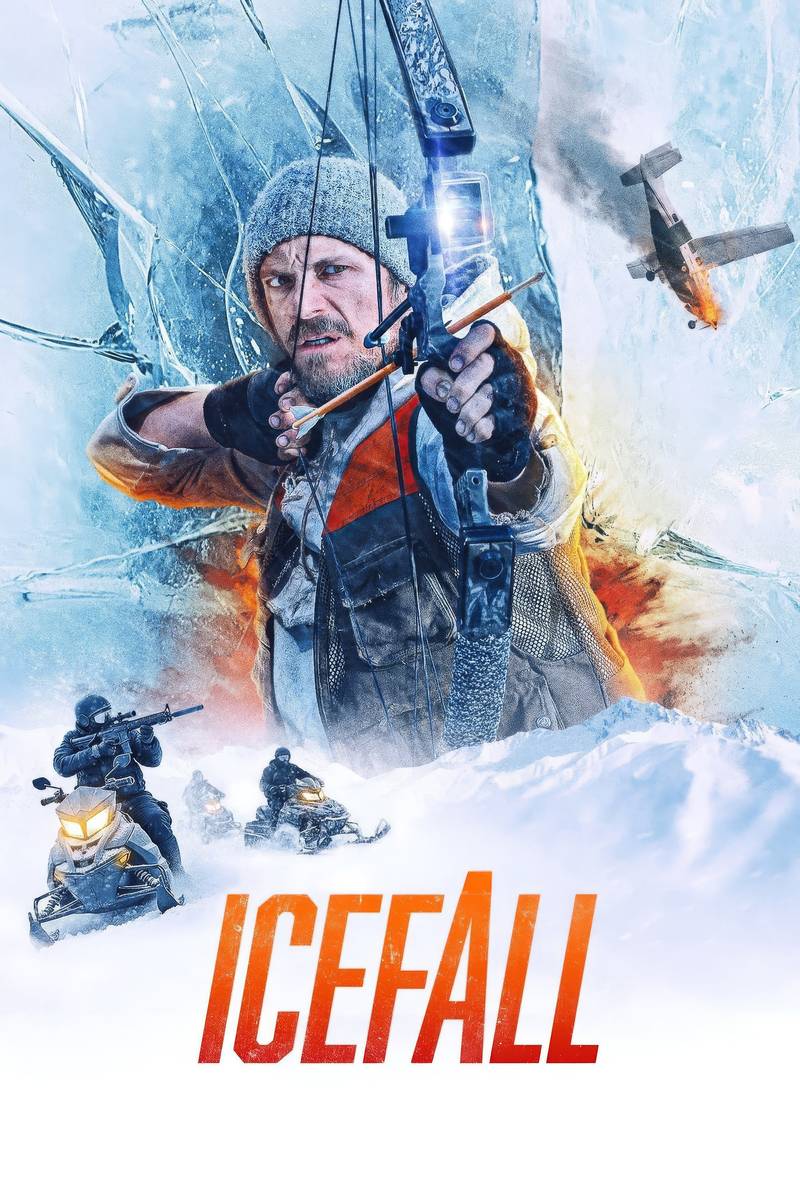 Poster chính thức của phim Phim Hành Động, Phim Hình Sự "Băng Tan" (Icefall - 2025), với sự tham gia của diễn viên Joel Kinnaman và Cara Jade Myers.