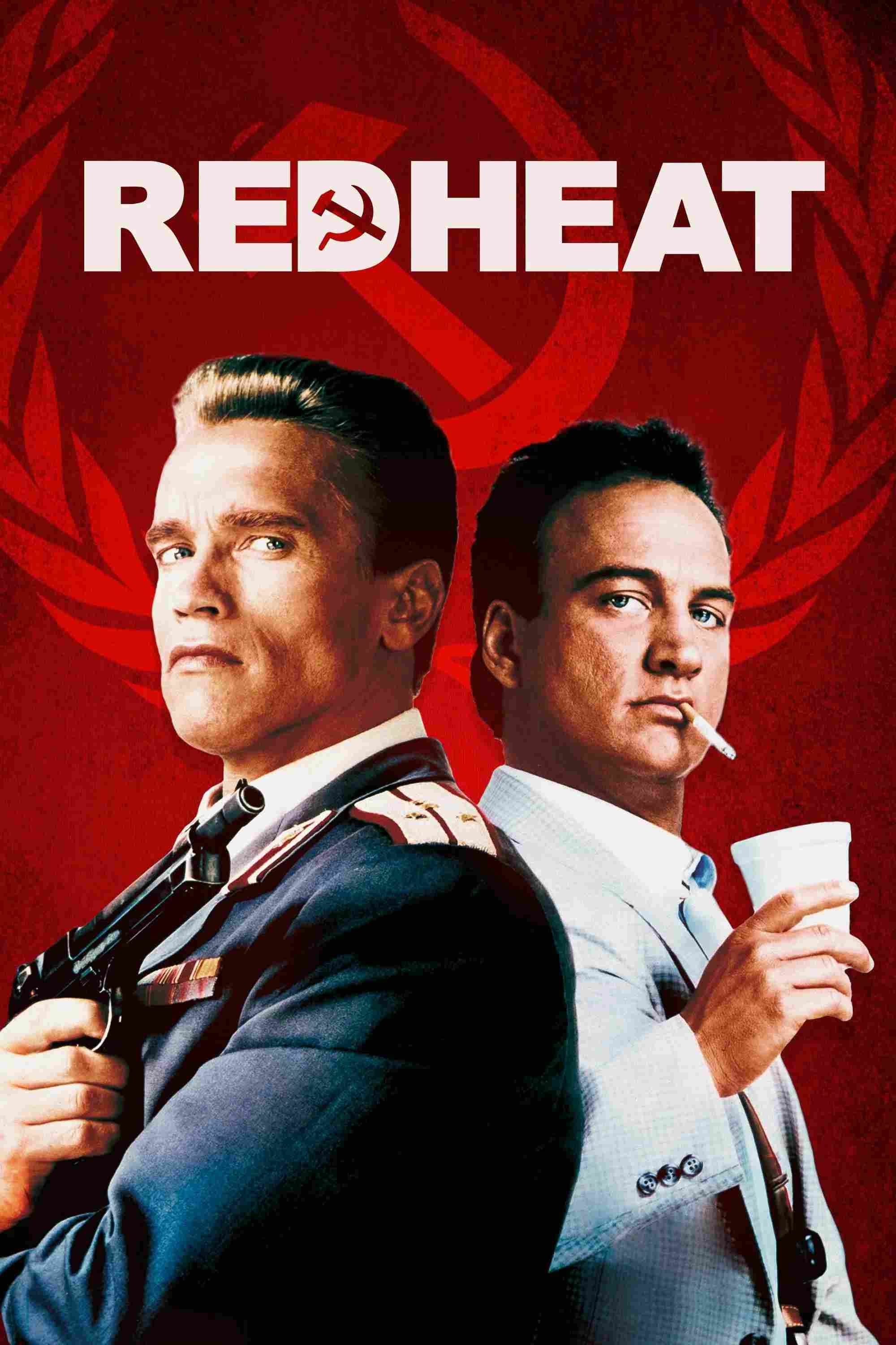 Poster chính thức của phim Phim Hành Động, Phim Hình Sự "Báo Động Đỏ" (Red Heat - 1988), với sự tham gia của diễn viên Arnold Schwarzenegger và Jim Belushi.