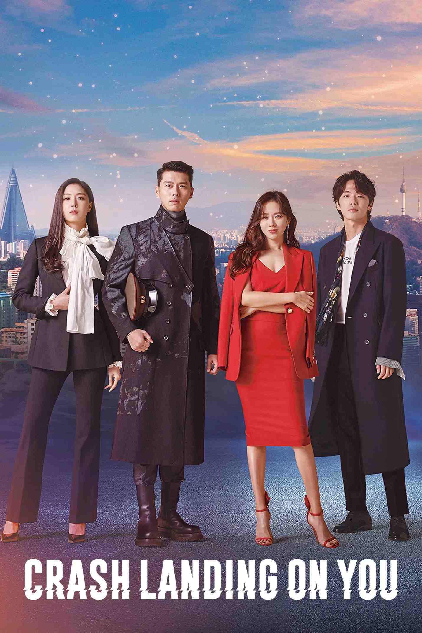 Poster chính thức của phim Phim Tâm Lý, Phim Hài "Báo động khẩn, tình yêu hạ cánh (Hạ cánh nơi anh)" (Crash Landing on You - 2019), với sự tham gia của diễn viên Hyun Bin và Son Ye-jin.