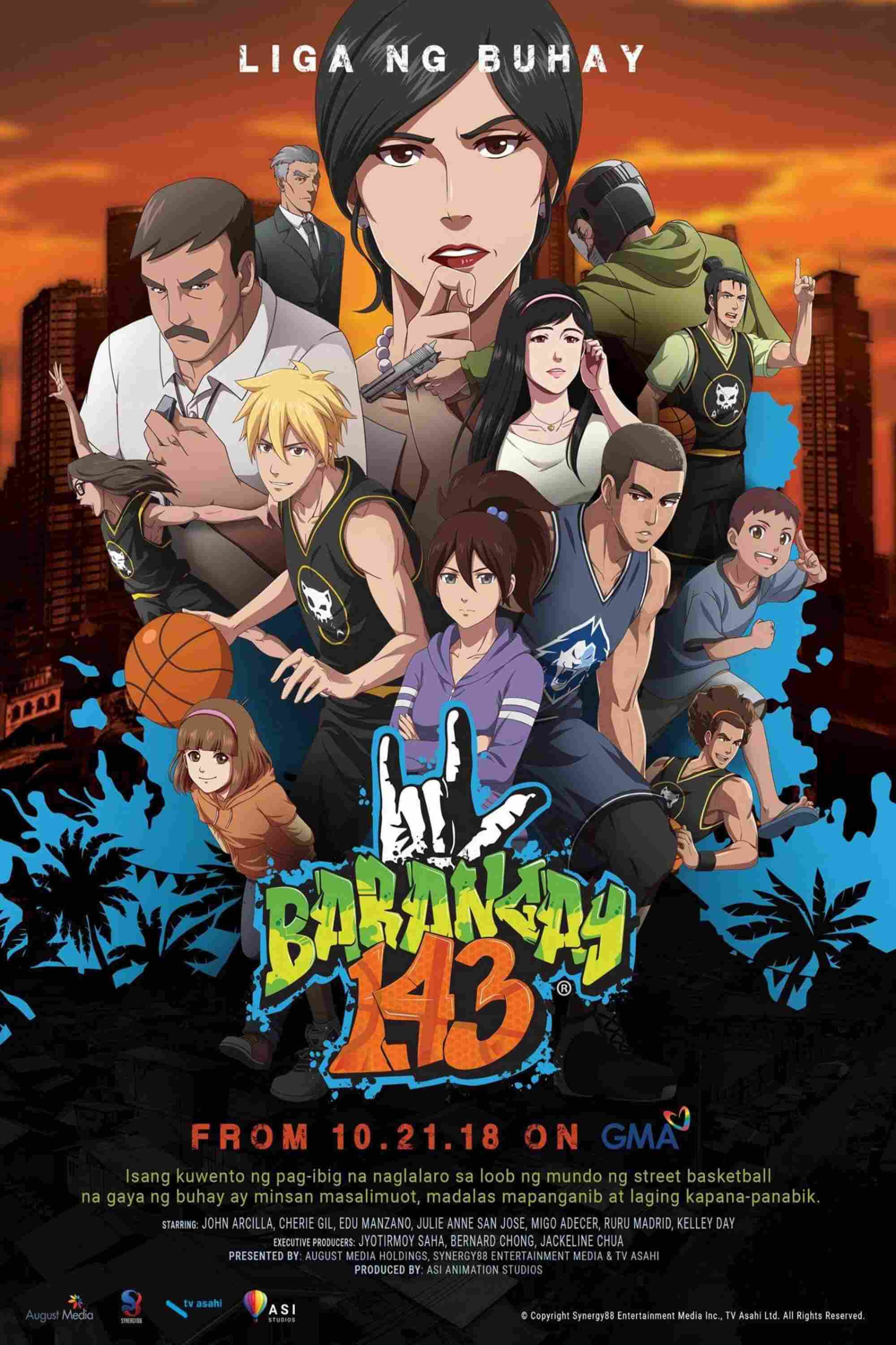 Poster chính thức của phim Phim Tâm Lý, Phim Hoạt Hình "Barangay 143: Giải đấu để đời (Phần 1)" (Barangay 143 - 2018), với sự tham gia của diễn viên Julie Anne San Jose và Ruru Madrid.