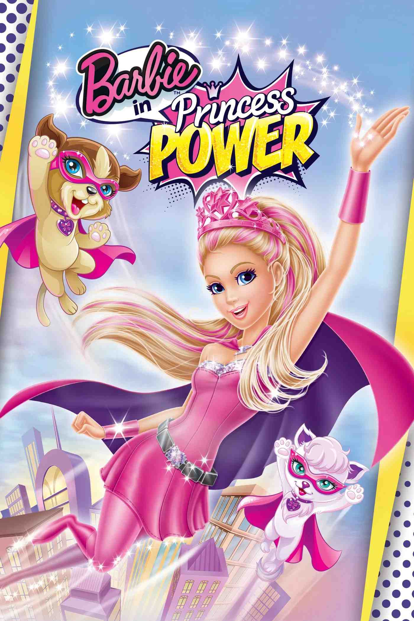 Poster chính thức của phim Phim Hoạt Hình, Phim Gia Đình "Barbie: Công Chúa Sức Mạnh" (Barbie in Princess Power - 2015), với sự tham gia của diễn viên Kelly Sheridan và Britt Irvin.