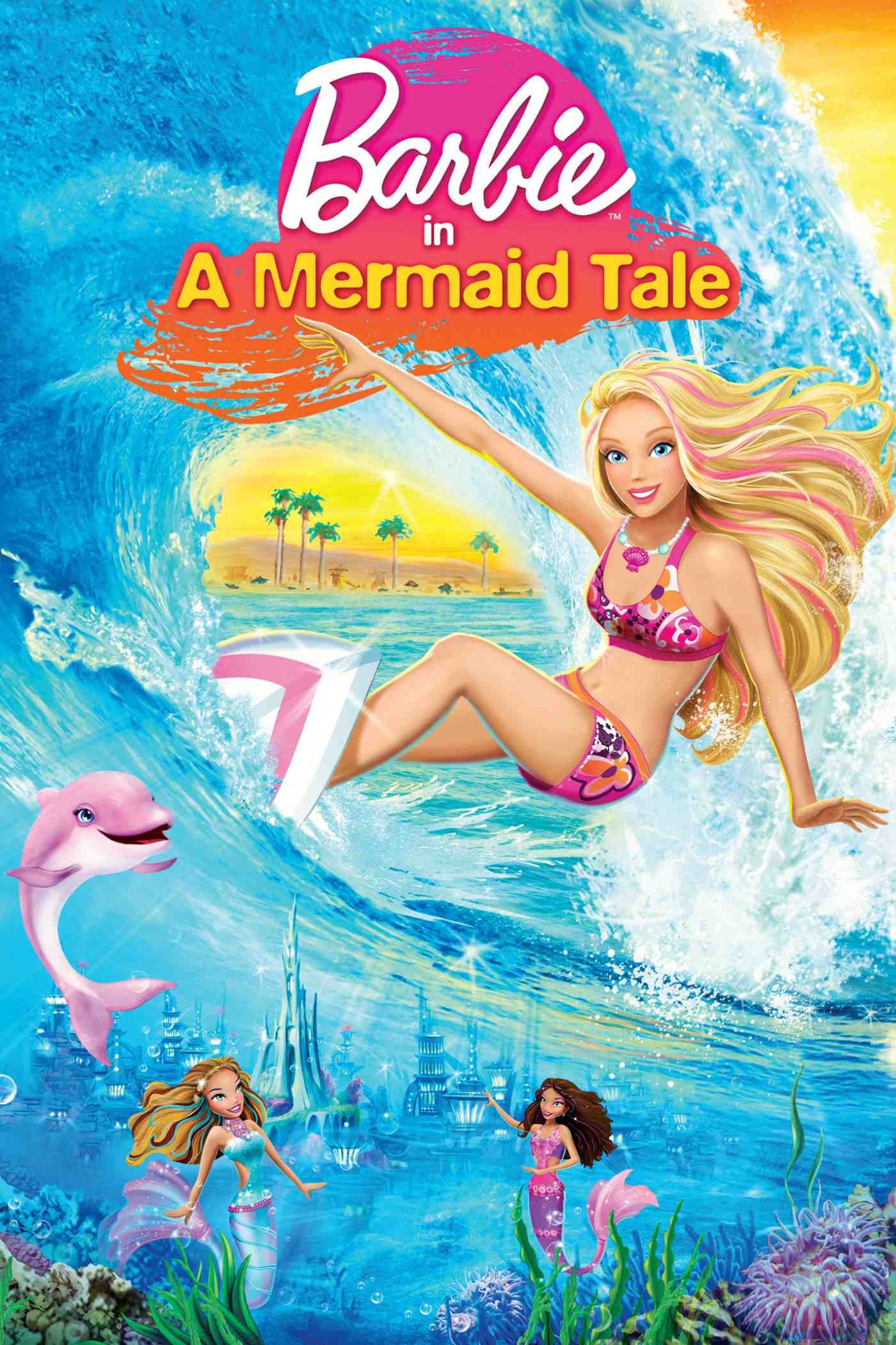 Poster chính thức của phim Phim Hoạt Hình, Phim Gia Đình "Barbie in a Mermaid Tale" (Barbie in A Mermaid Tale - 2010), với sự tham gia của diễn viên Kelly Sheridan và Kathleen Barr.