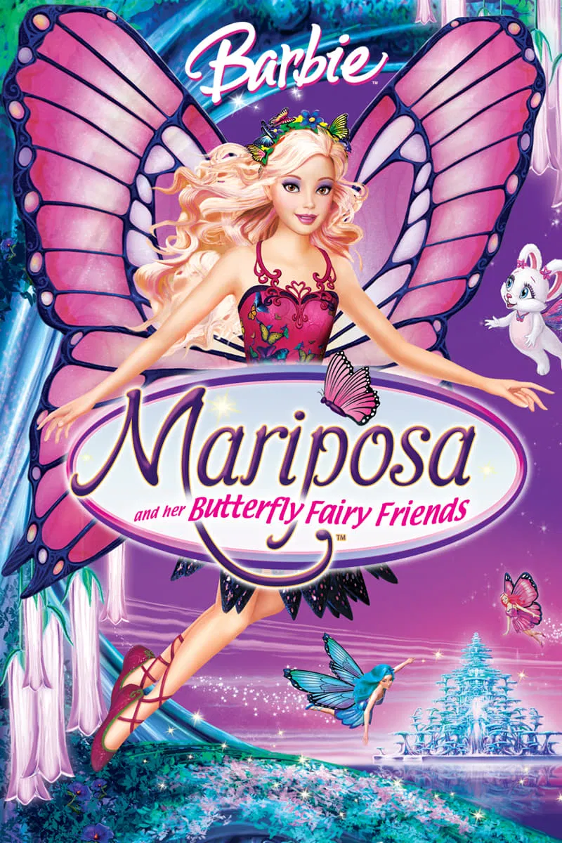 Poster chính thức của phim Phim Hoạt Hình, Phim Giả Tượng "Barbie: Mariposa and Her Butterfly Fairy Friends" (Barbie Mariposa - 2008), với sự tham gia của diễn viên Chiara Zanni và Tabitha St. Germain.