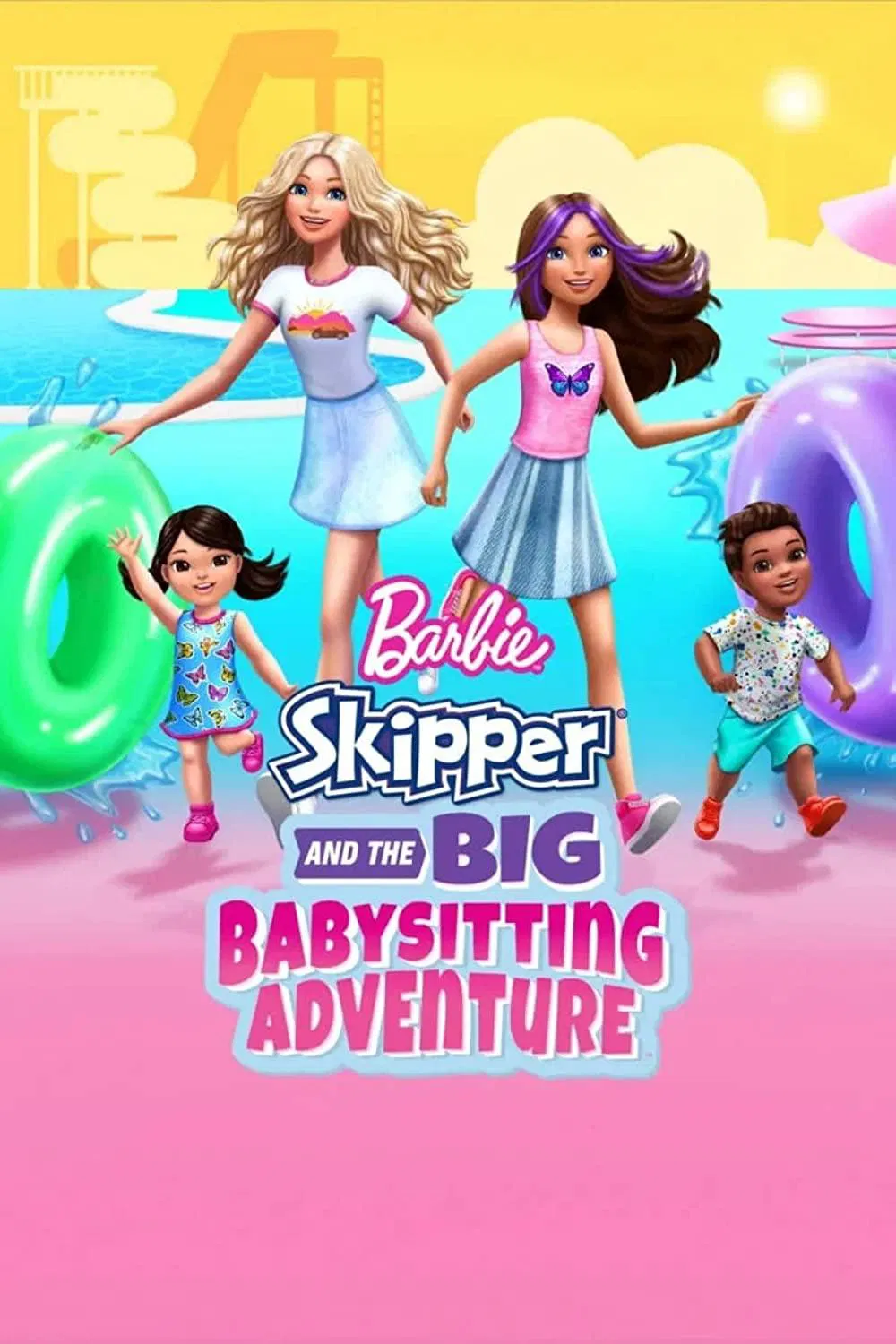 Poster chính thức của phim Phim Hoạt Hình, Phim Gia Đình "Barbie: Skipper and the Big Babysitting Adventure" (Barbie: Skipper and the Big Babysitting Adventure - 2023), với sự tham gia của diễn viên Kirsten Day và America Young.