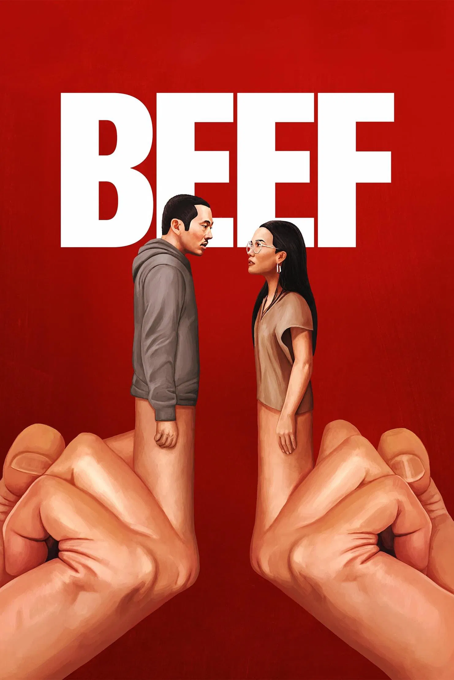 Poster chính thức của phim Phim Hài, Phim Tâm Lý "Bất Hòa" (BEEF - 2023), với sự tham gia của diễn viên Steven Yeun và Ali Wong.