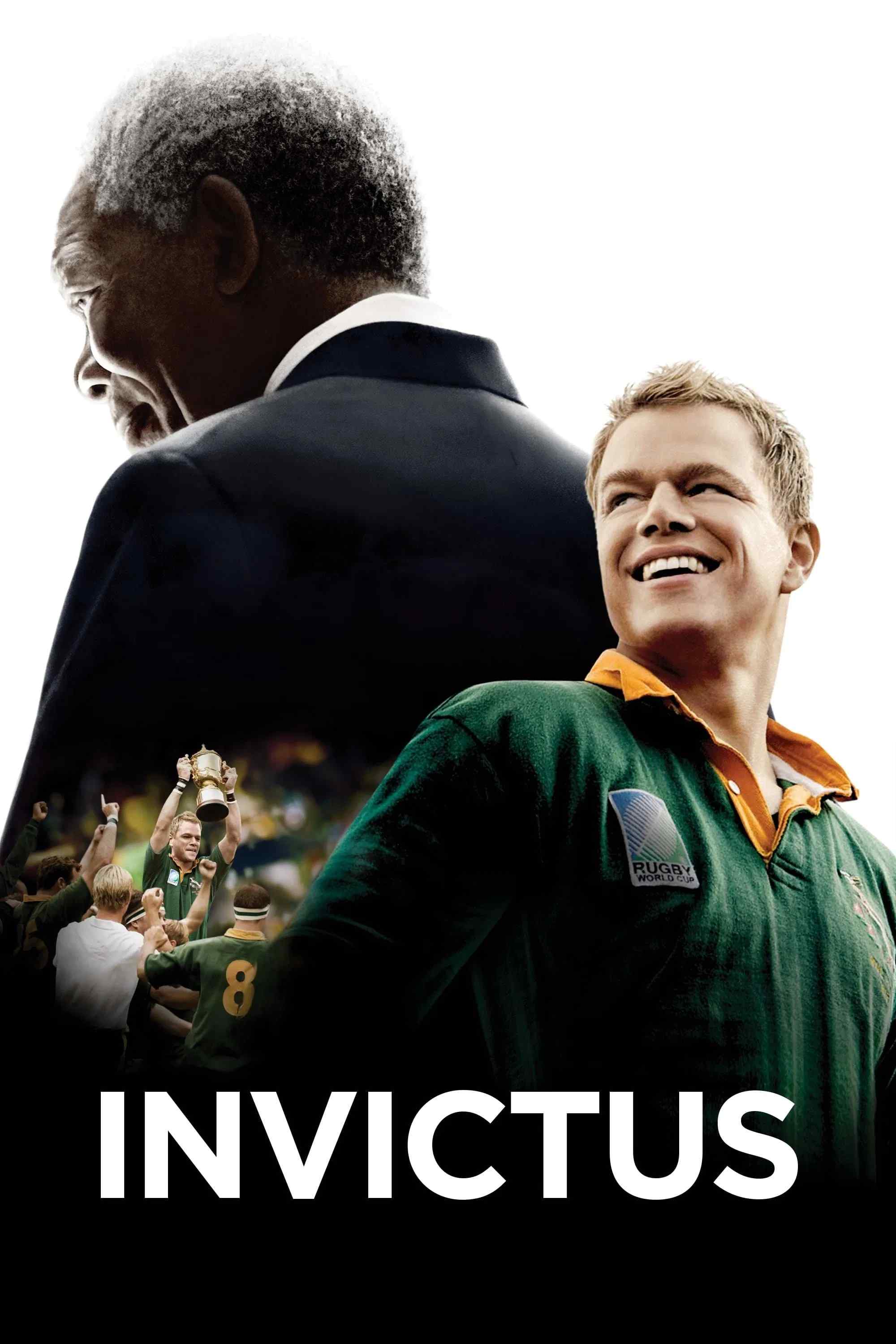 Poster chính thức của phim Phim Tâm Lý, Phim Lịch Sử "Bất Khuất" (Invictus - 2009), với sự tham gia của diễn viên Morgan Freeman và Matt Damon.