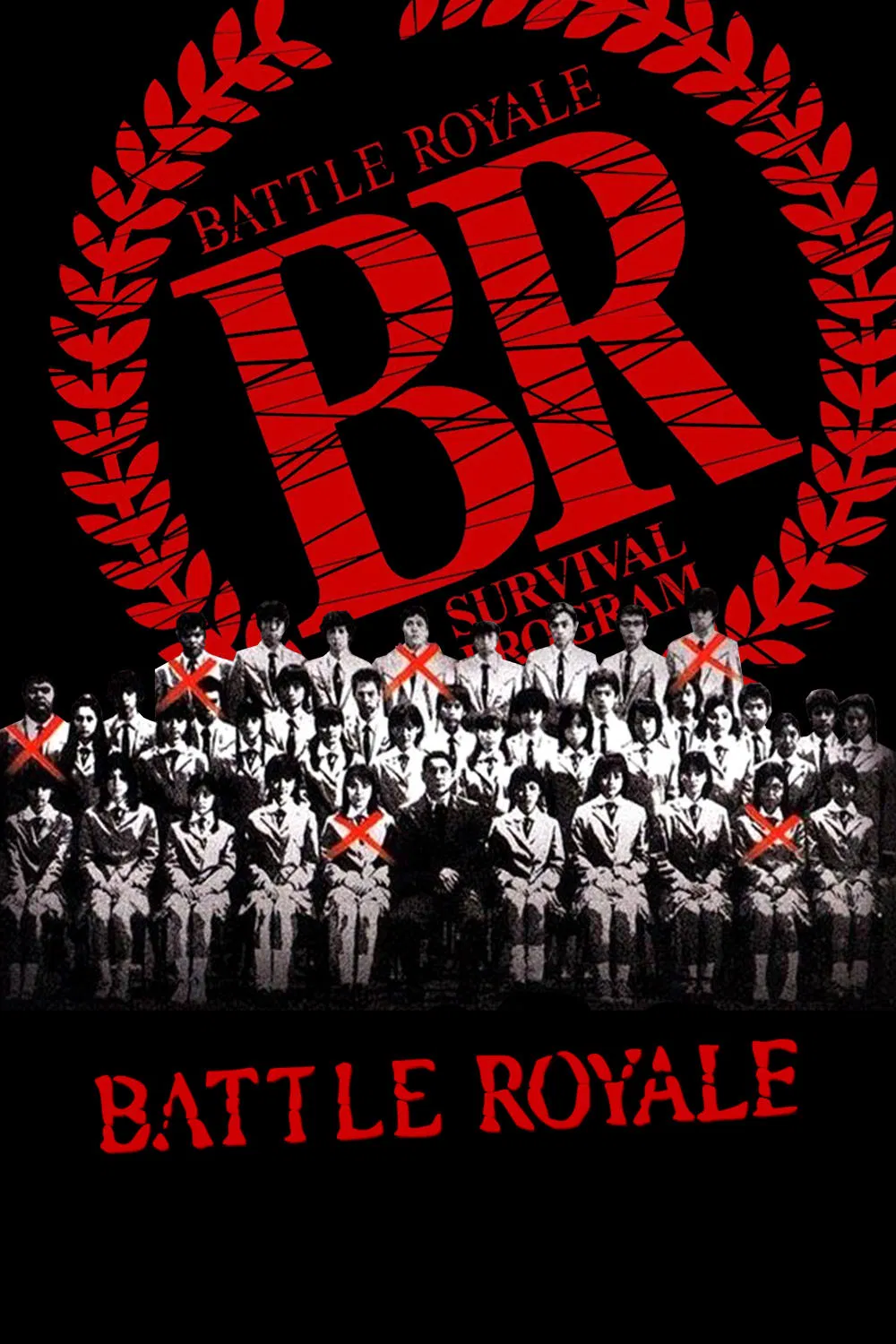 Poster chính thức của phim Phim Tâm Lý, Phim Giật Gân "Battle Royale" (Battle Royale - 2000), với sự tham gia của diễn viên Tatsuya Fujiwara và Aki Maeda.
