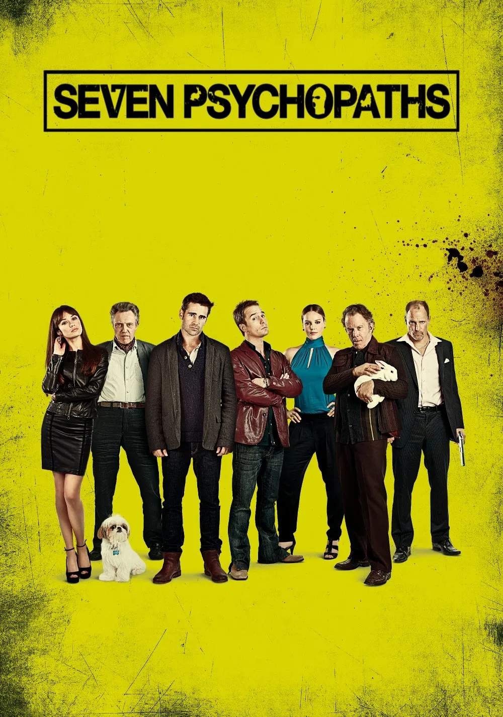 Poster chính thức của phim Phim Hài, Phim Hình Sự "Bảy Kẻ Tâm Thần" (Seven Psychopaths - 2012), với sự tham gia của diễn viên Colin Farrell và Sam Rockwell.