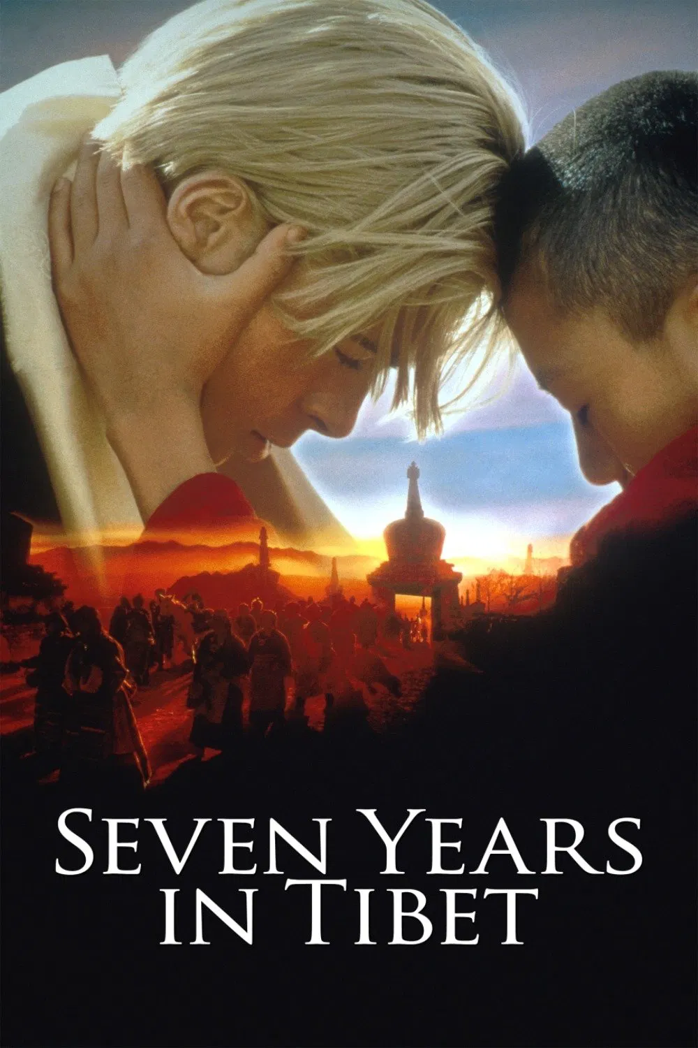 Poster chính thức của phim Phim Phiêu Lưu, Phim Tâm Lý "Bảy Năm Ở Tây Tạng" (Seven Years in Tibet - 1997), với sự tham gia của diễn viên Brad Pitt và Jamyang Jamtsho Wangchuk.