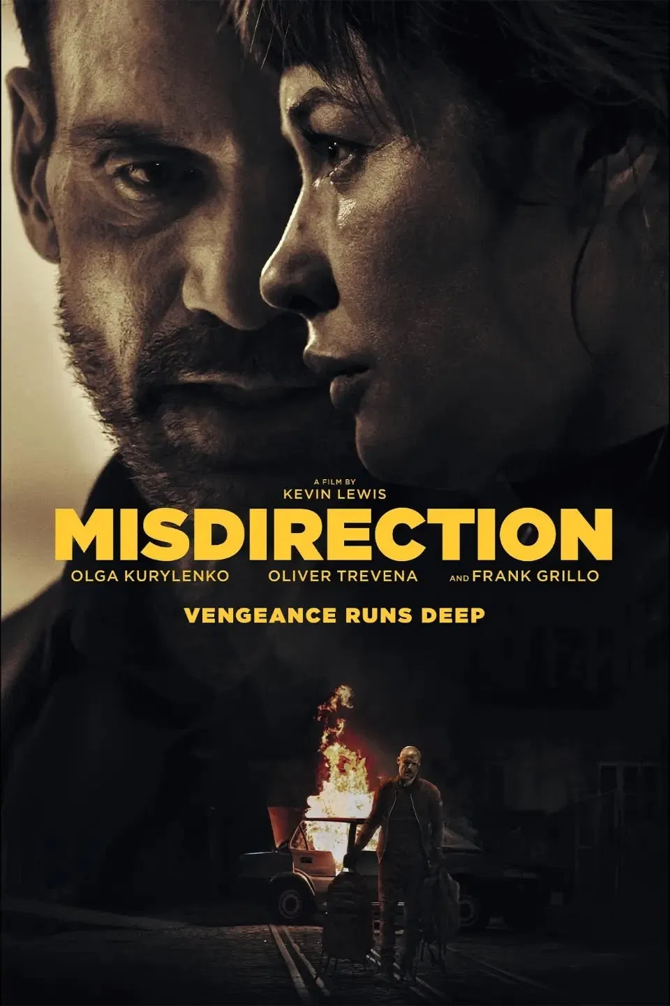 Poster chính thức của phim Phim Kinh Dị, Phim Giật Gân "Bẫy Ngầm" (Misdirection - 2026), với sự tham gia của diễn viên Olga Kurylenko và Frank Grillo.