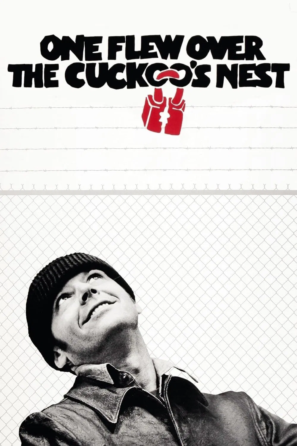 Poster chính thức của phim Phim Tâm Lý "Bay Trên Tổ Chim Cúc Cu" (One Flew Over the Cuckoo's Nest - 1975), với sự tham gia của diễn viên Jack Nicholson và Brad Dourif.