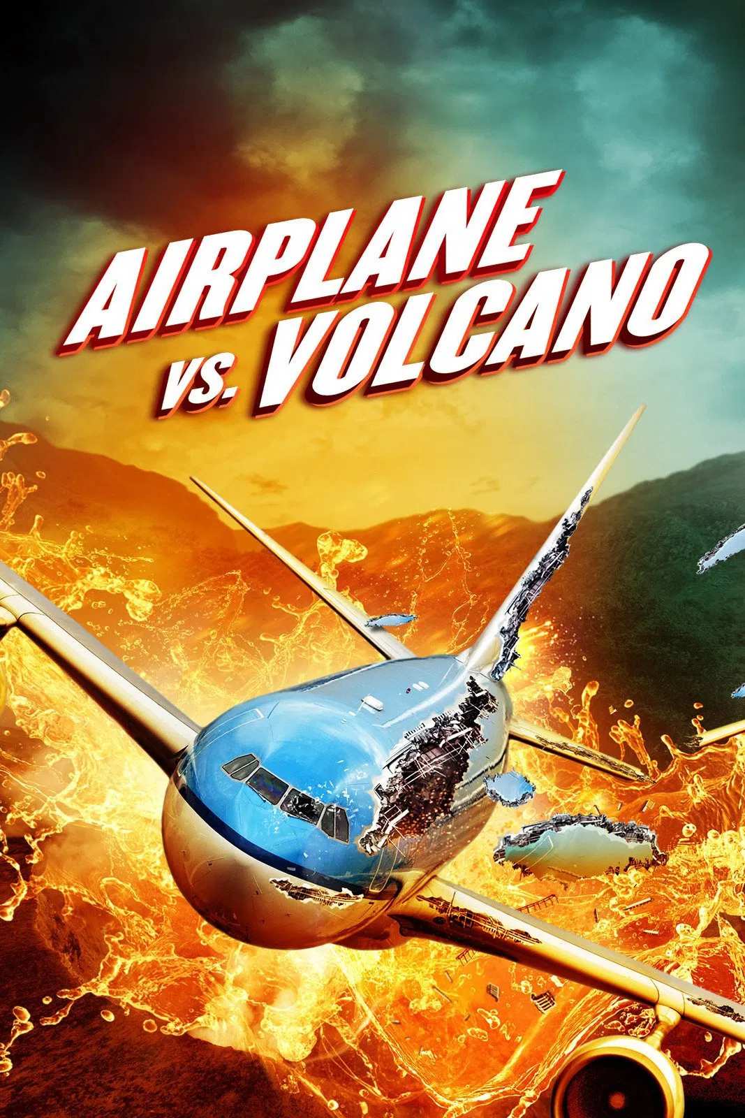 Poster chính thức của phim Phim Hành Động "Bay Vào Núi Lửa" (Airplane vs Volcano - 2014), với sự tham gia của diễn viên Dean Cain và Robin Givens.