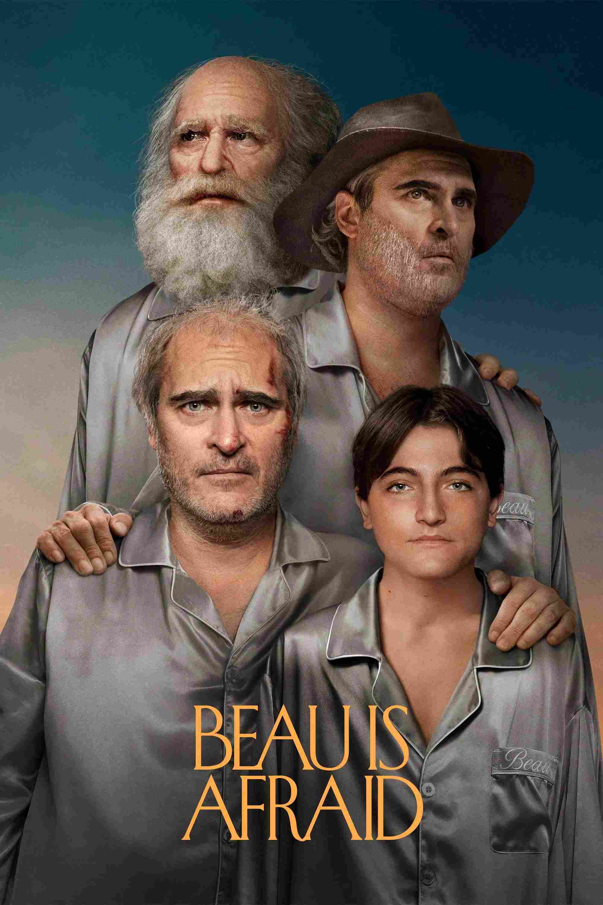 Poster chính thức của phim Phim Hài, Phim Phiêu Lưu "Beau Sợ Sệt" (Beau Is Afraid - 2023), với sự tham gia của diễn viên Joaquin Phoenix và Patti LuPone.