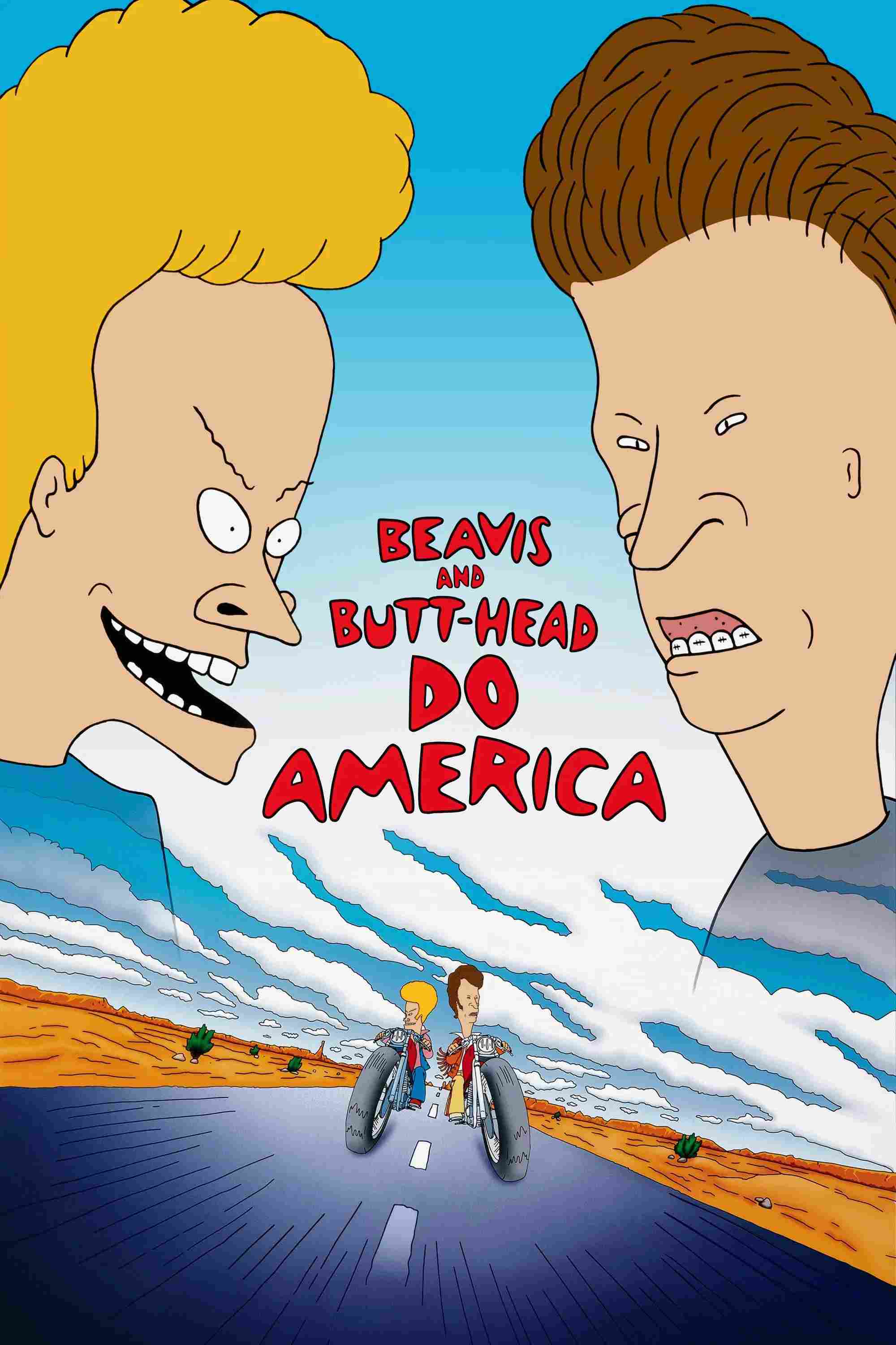 Poster chính thức của phim Phim Hoạt Hình, Phim Hài "Beavis and Butt-Head Do America" (Beavis and Butt-Head Do America - 1996), với sự tham gia của diễn viên Mike Judge và Bruce Willis.