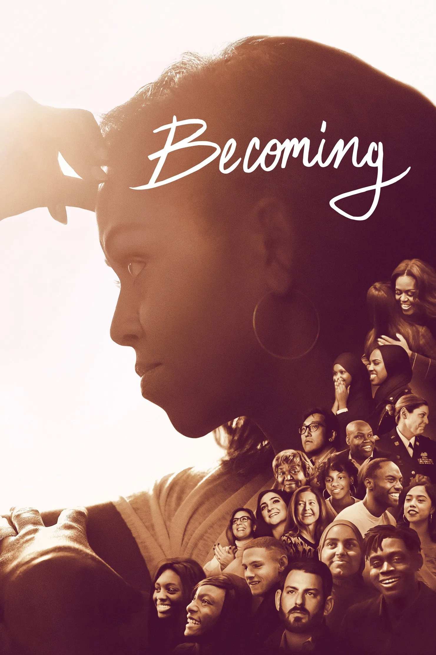Poster chính thức của phim Phim Tài Liệu "Becoming: Chất Michelle" (Becoming - 2020), với sự tham gia của diễn viên Michelle Obama và Barack Obama.