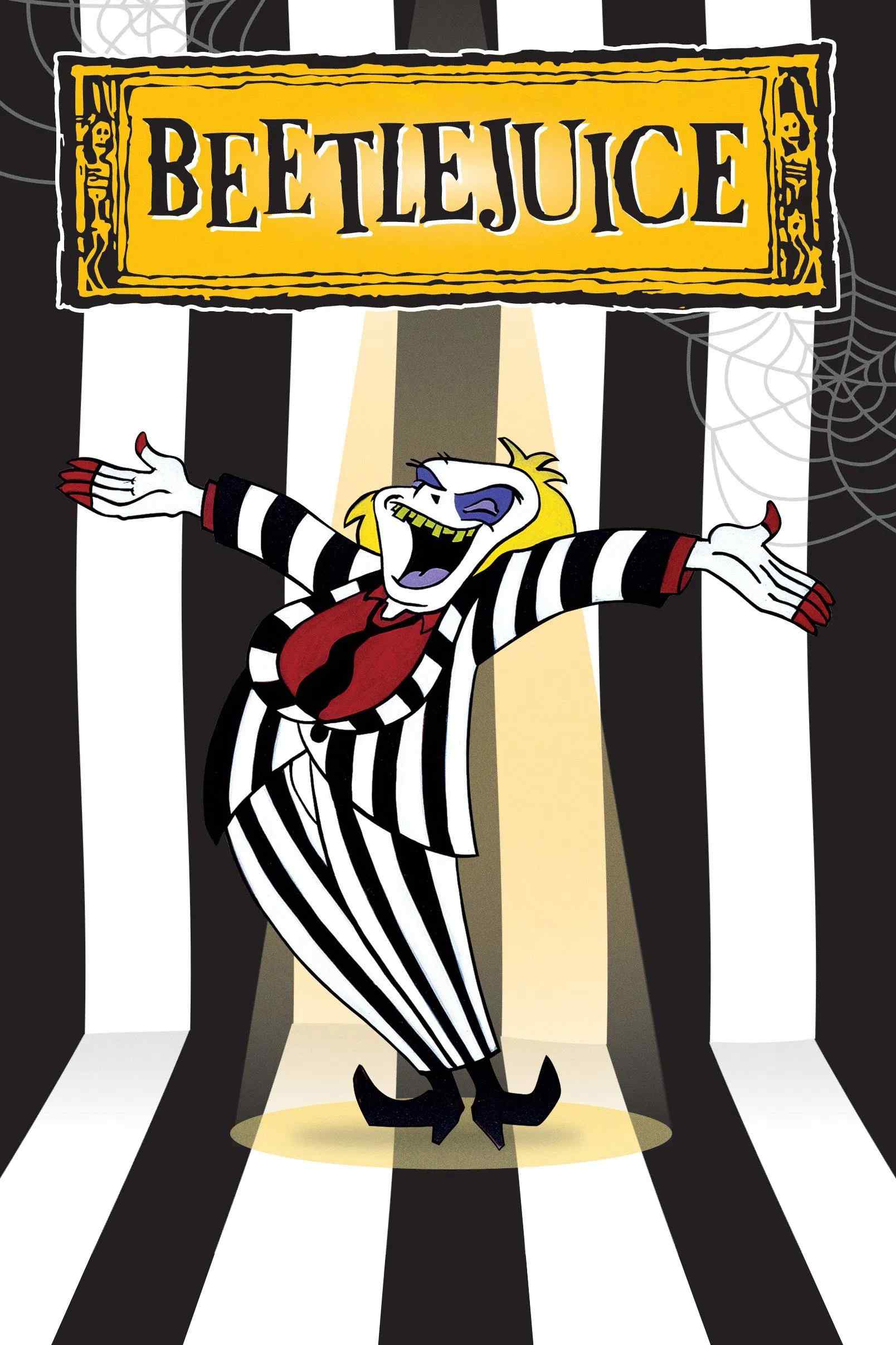 Poster chính thức của phim Phim Hoạt Hình, Phim Viễn Tưởng & Giả Tưởng "Beetlejuice" (Beetlejuice - 1989), với sự tham gia của diễn viên Stephen Ouimette và Alyson Court.