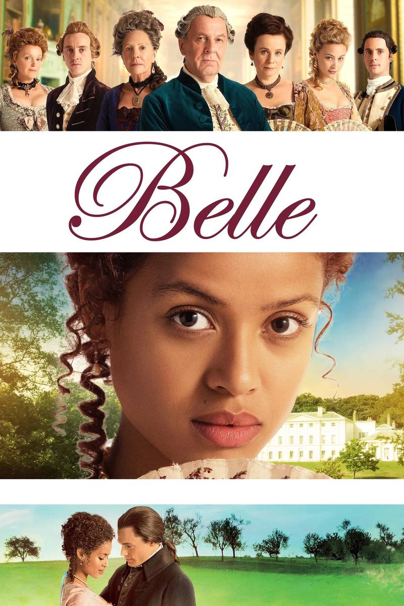 Poster chính thức của phim Phim Tâm Lý "Belle" (Belle - 2013), với sự tham gia của diễn viên Gugu Mbatha-Raw và Tom Wilkinson.