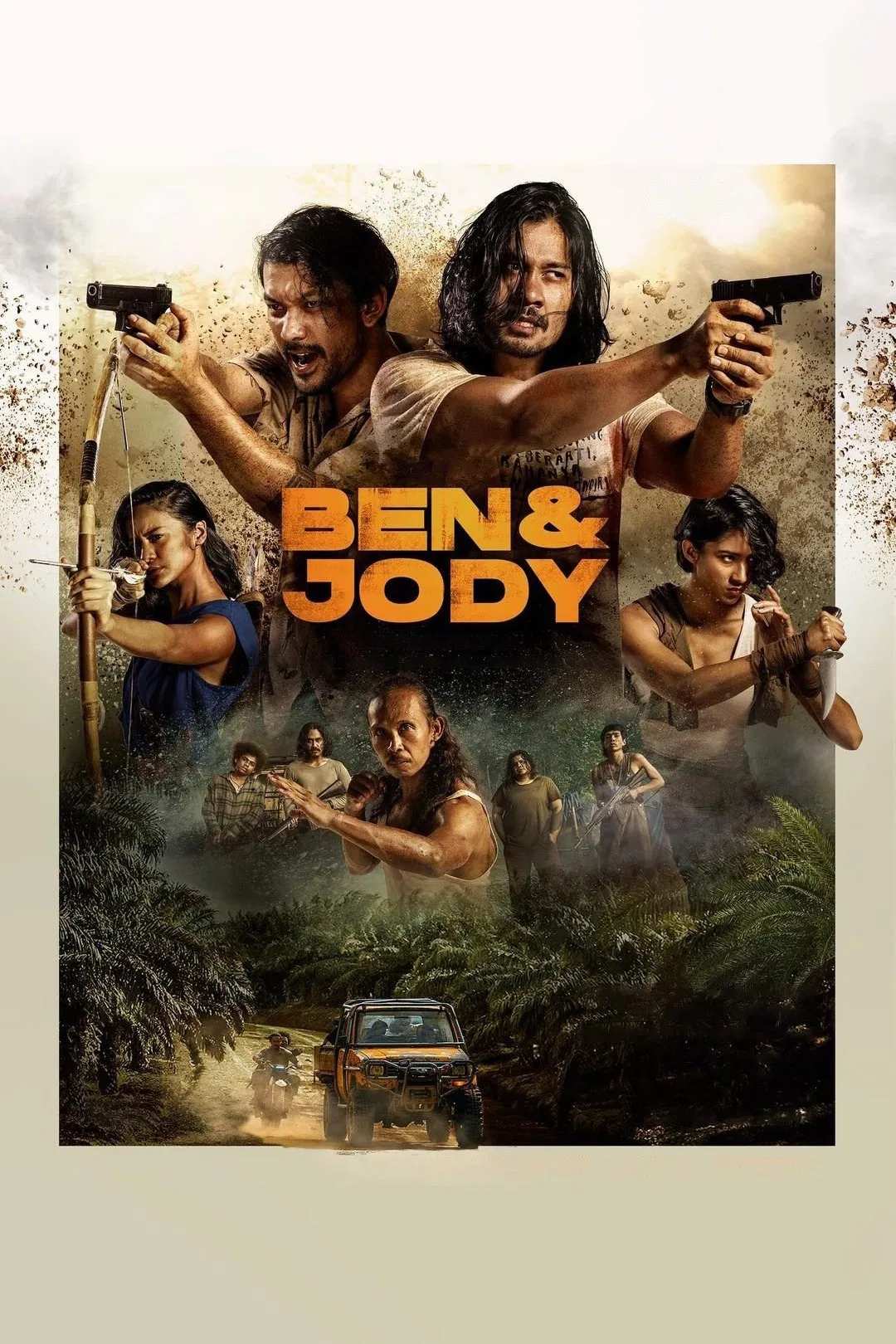 Poster chính thức của phim Phim Hành Động, Phim Phiêu Lưu "Ben & Jody" (Ben & Jody - 2022), với sự tham gia của diễn viên Chicco Jerikho và Rio Dewanto.