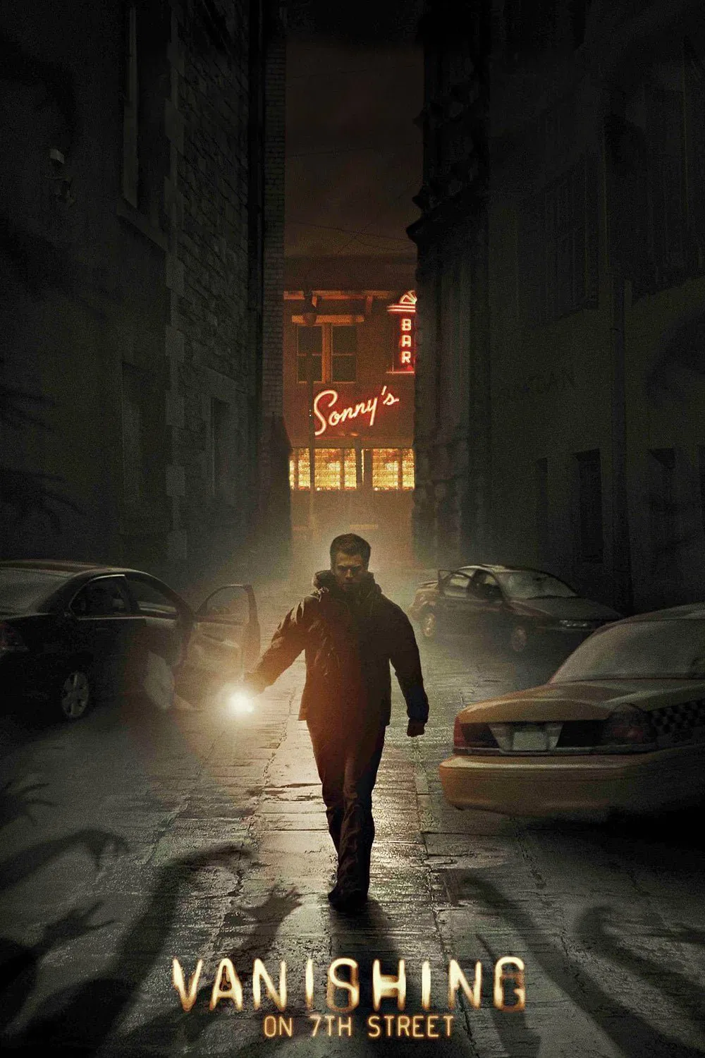 Poster chính thức của phim Phim Bí Ẩn, Phim Kinh Dị "Bí Ẩn Bóng Tối" (Vanishing on 7th Street - 2010), với sự tham gia của diễn viên Hayden Christensen và Thandiwe Newton.