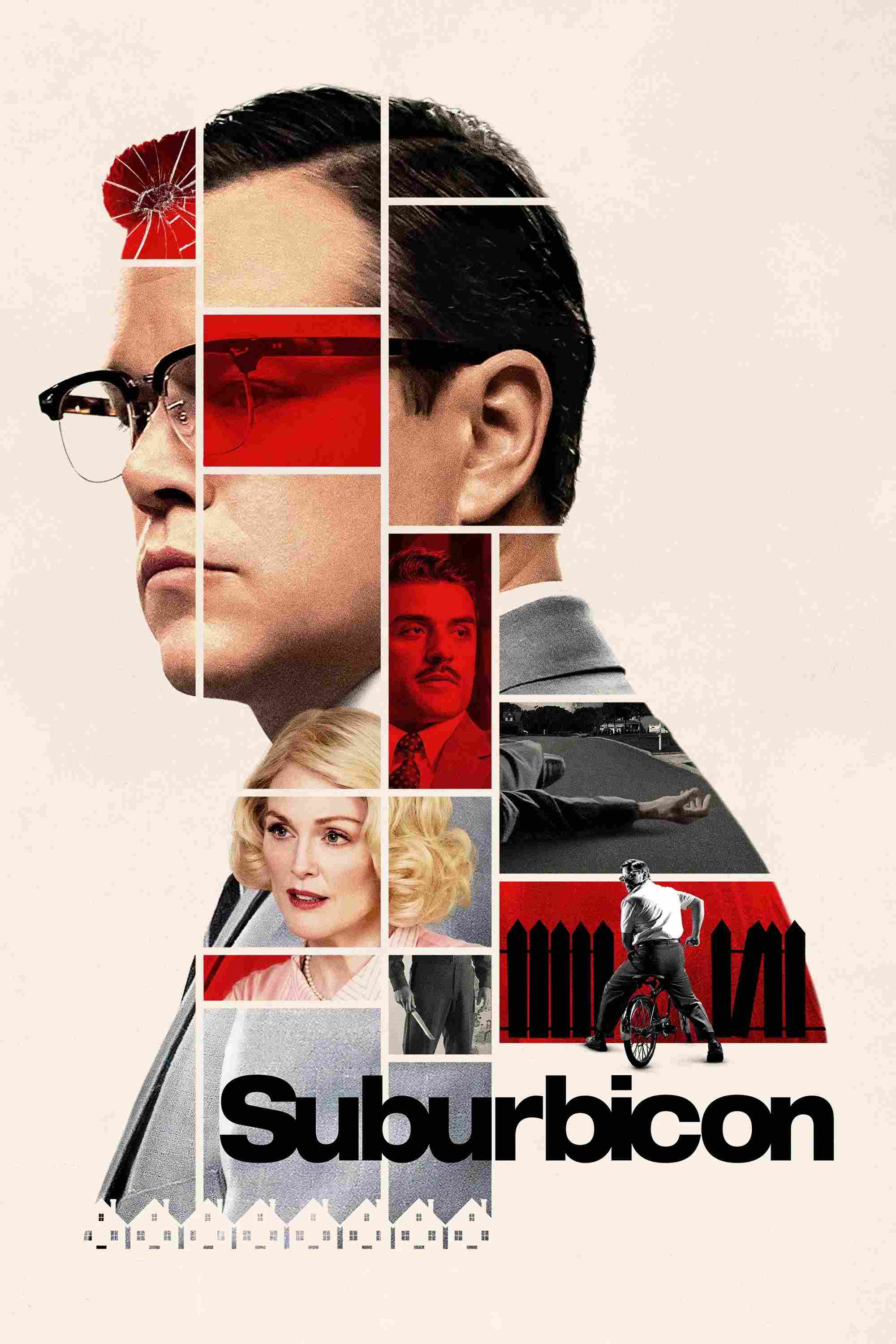 Poster chính thức của phim Phim Giật Gân, Phim Hình Sự "Bí Ẩn Vùng Ngoại Ô" (Suburbicon - 2017), với sự tham gia của diễn viên Matt Damon và Julianne Moore.