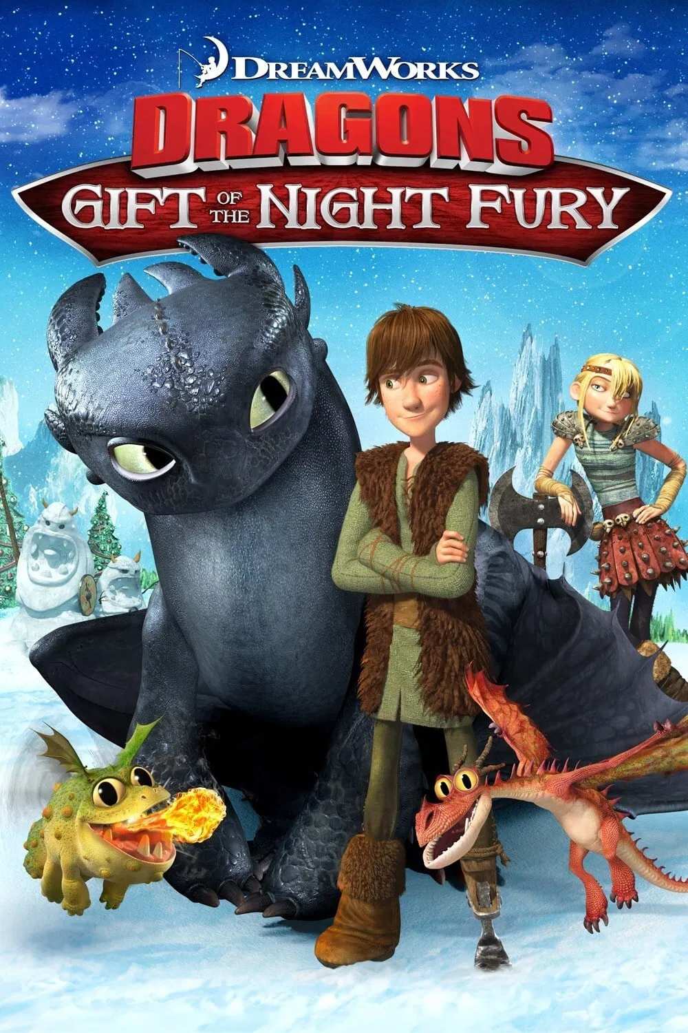Poster chính thức của phim Phim Hoạt Hình, Phim Hài "Bí Kíp Luyện Rồng: Món Quà Của Sún Răng" (Dragons: Gift of the Night Fury - 2011), với sự tham gia của diễn viên Jay Baruchel và Gerard Butler.