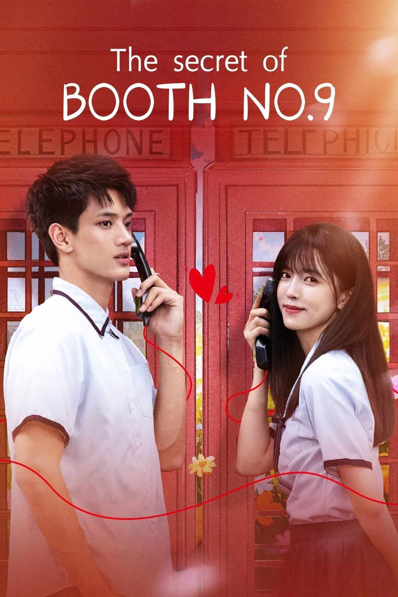 Poster chính thức của phim Phim Tâm Lý "Bí Mật Bốt Điện Thoại Số 9" (The Secret of Booth No.9 - 2025), với sự tham gia của diễn viên Han Jingde và Zhou Yang.