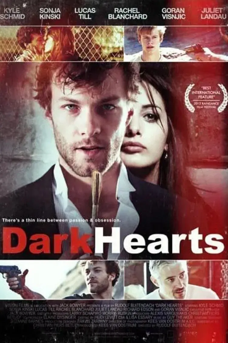 Poster chính thức của phim Phim Giật Gân, Phim Tâm Lý "Bí Mật Đêm Đen" (Dark Hearts - 2014), với sự tham gia của diễn viên Kyle Schmid và Sonja Kinski.