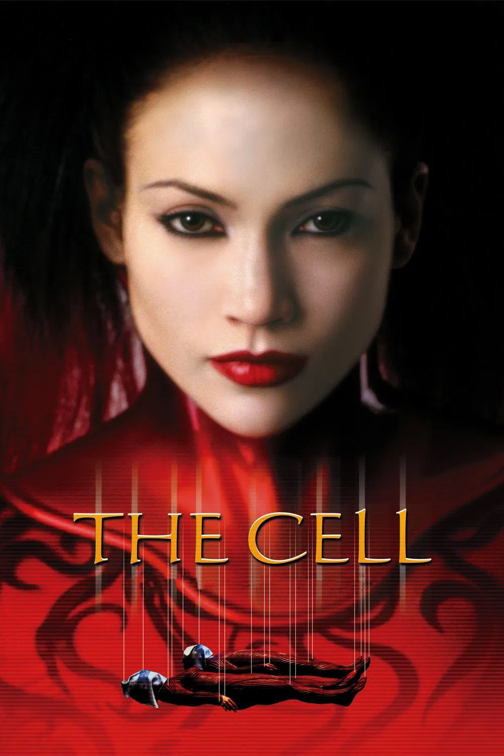 Poster chính thức của phim Phim Kinh Dị, Phim Viễn Tưởng "Bí Mật Dưới Nấm Mồ" (The Cell - 2000), với sự tham gia của diễn viên Jennifer Lopez và Vince Vaughn.