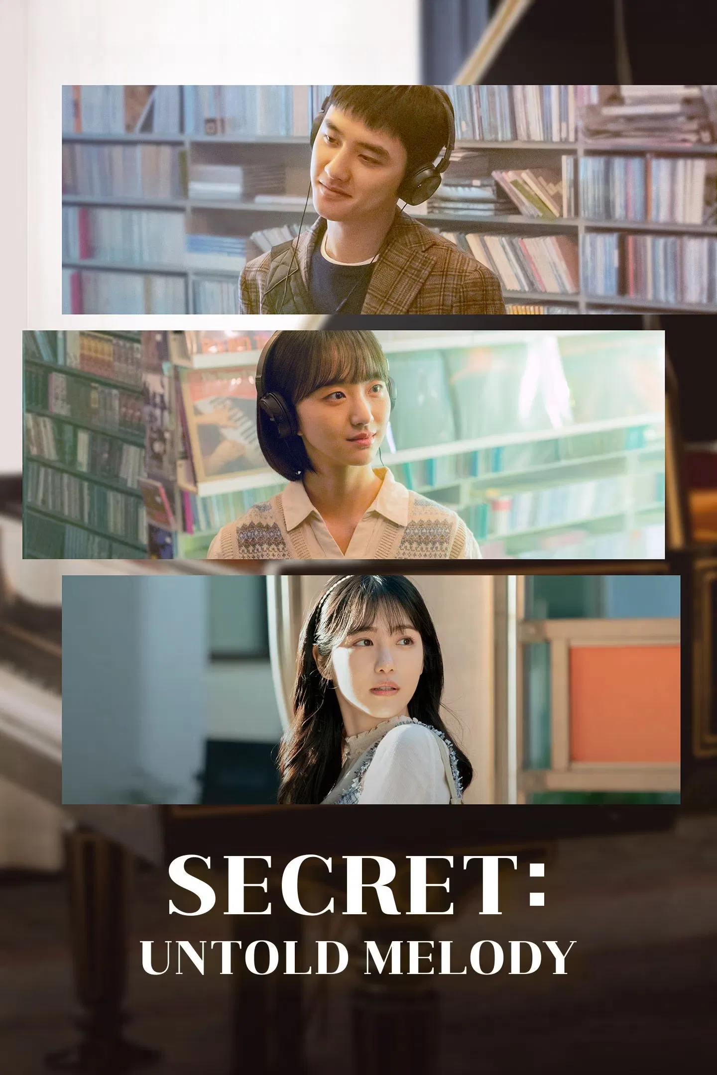 Poster chính thức của phim Phim Tình Cảm, Phim Giả Tượng "Bí mật không thể nói" (Secret: Untold Melody - 2025), với sự tham gia của diễn viên Doh Kyung-soo và Won Jin-ah.