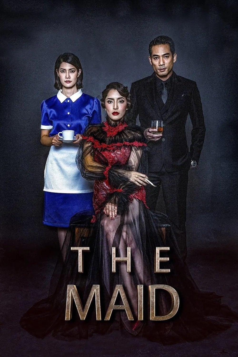 Poster chính thức của phim Phim Kinh Dị, Phim Giật Gân "Bí mật người hầu gái" (The Maid - 2020), với sự tham gia của diễn viên Ploynarin Sornarin và Kannaporn Puangtong.