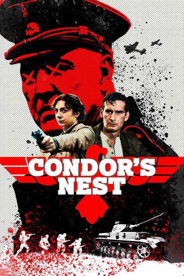 Poster chính thức của phim Phim Hành Động, Phim Chiến Tranh "Bí Mật Trụ Sở Nazi" (Condor's Nest - 2023), với sự tham gia của diễn viên Michael Ironside và Arnold Vosloo.