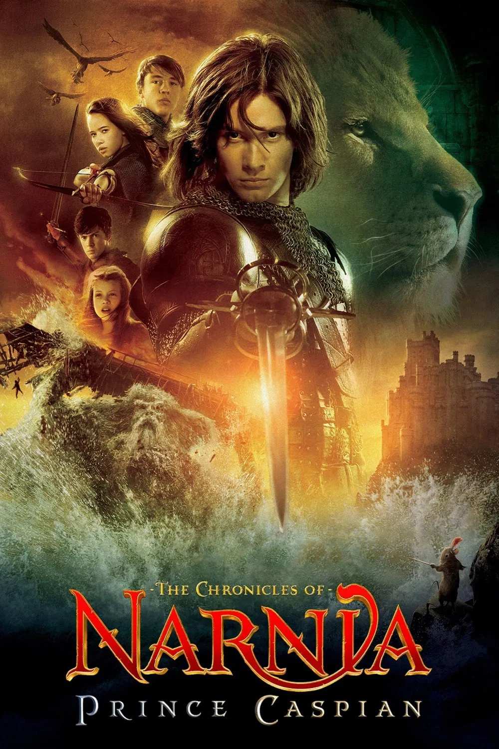 Poster chính thức của phim Phim Phiêu Lưu, Phim Gia Đình "Biên Niên Sử Narnia: Hoàng Tử Caspian" (The Chronicles of Narnia: Prince Caspian - 2008), với sự tham gia của diễn viên William Moseley và Anna Popplewell.
