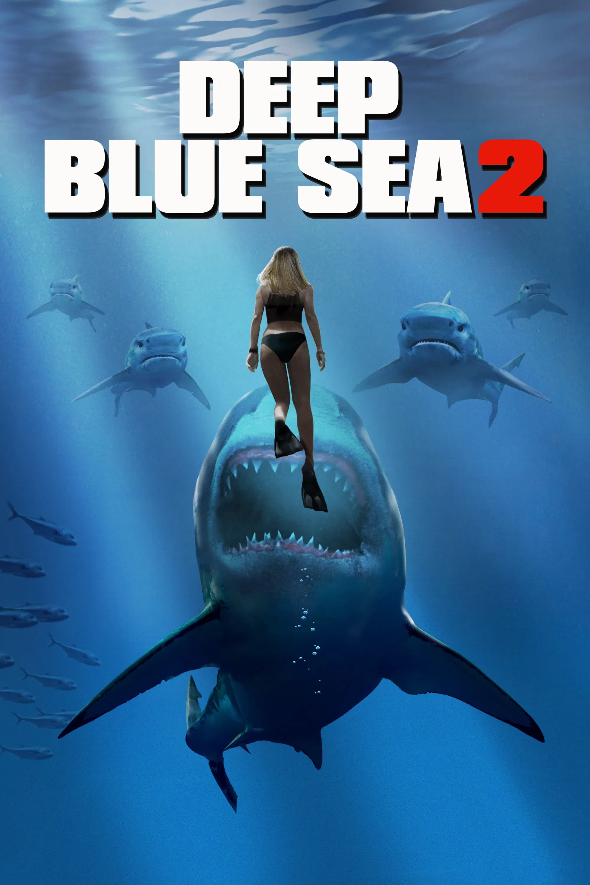 Poster chính thức của phim Phim Hành Động, Phim Kinh Dị "Biển Xanh Sâu Thẳm 2" (Deep Blue Sea 2 - 2018), với sự tham gia của diễn viên Danielle Savre và Rob Mayes.