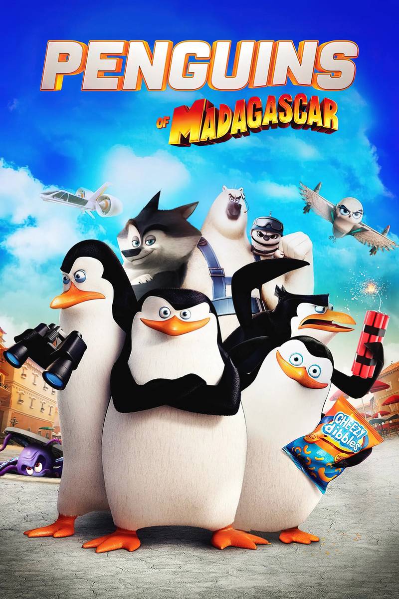 Poster chính thức của phim Phim Gia Đình, Phim Hoạt Hình "Biệt Đội Cánh Cụt Vùng Madagascar" (Penguins of Madagascar - 2014), với sự tham gia của diễn viên Tom McGrath và Chris Miller.