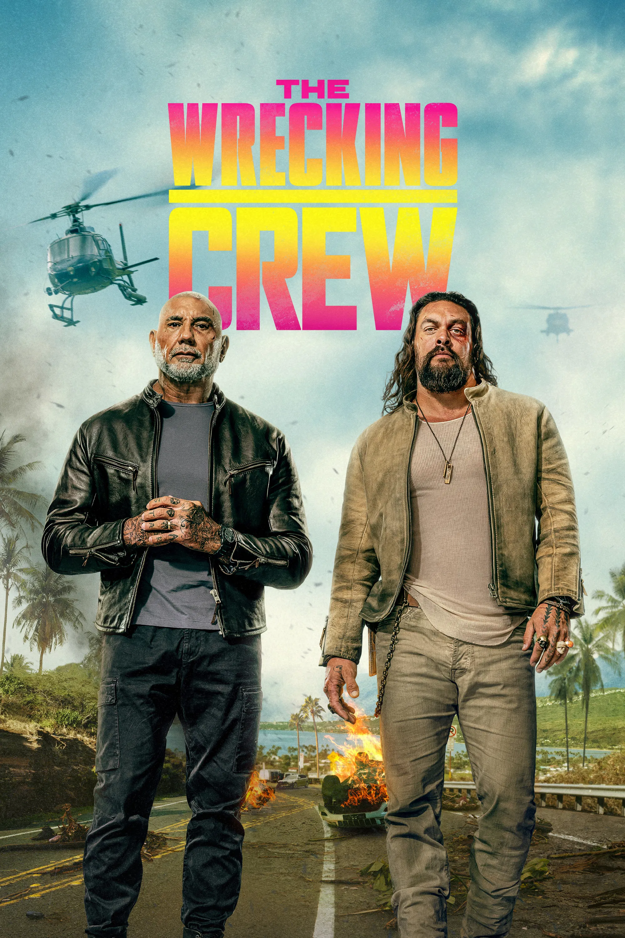 Poster chính thức của phim Phim Hành Động, Phim Hài "Biệt Đội Đập Phá" (The Wrecking Crew - 2026), với sự tham gia của diễn viên Dave Bautista và Jason Momoa.