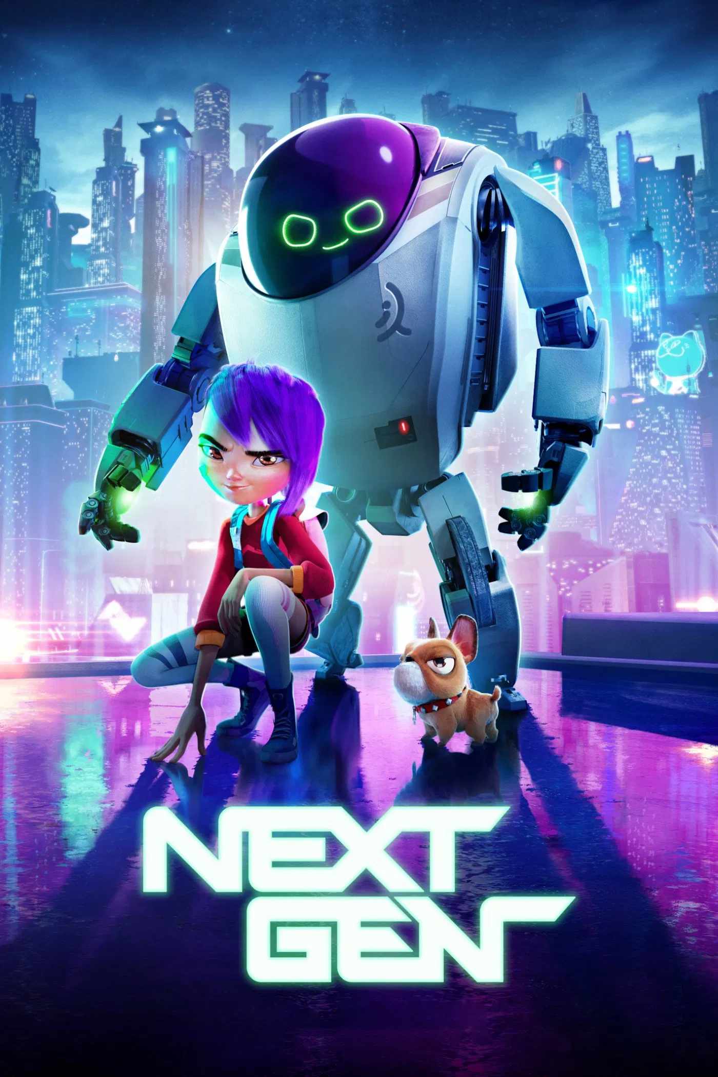 Poster chính thức của phim Phim Hoạt Hình, Phim Hành Động "Biệt đội giải cứu thế giới" (Next Gen - 2018), với sự tham gia của diễn viên John Krasinski và Charlyne Yi.