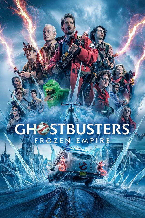Poster chính thức của phim Phim Giả Tượng, Phim Phiêu Lưu "Biệt Đội Săn Ma: Kỷ Nguyên Băng Giá" (Ghostbusters: Frozen Empire - 2024), với sự tham gia của diễn viên Mckenna Grace và Paul Rudd.