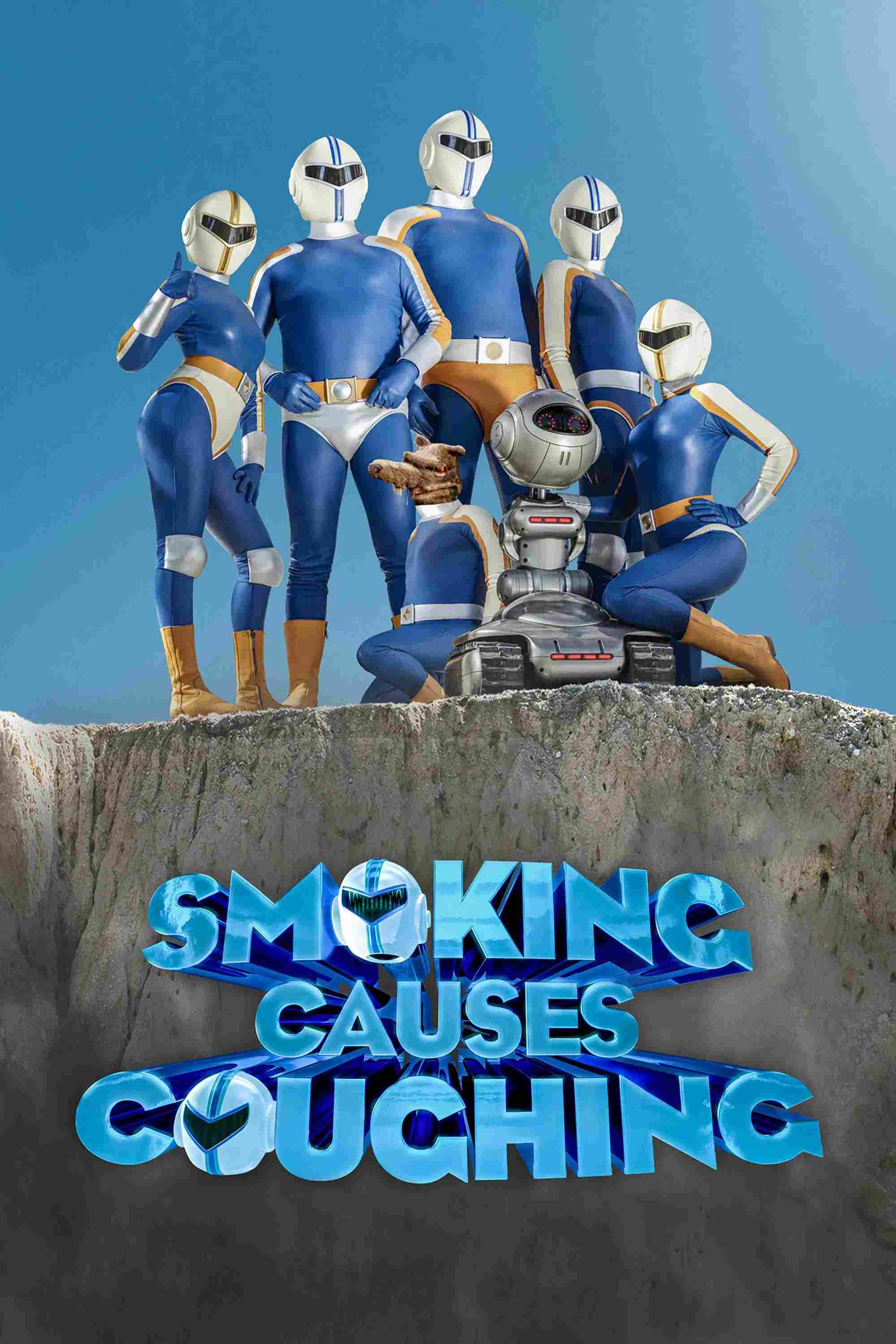 Poster chính thức của phim Phim Hài, Phim Giả Tượng "Biệt Đội Thuốc Lá" (Smoking Causes Coughing - 2022), với sự tham gia của diễn viên Gilles Lellouche và Vincent Lacoste.