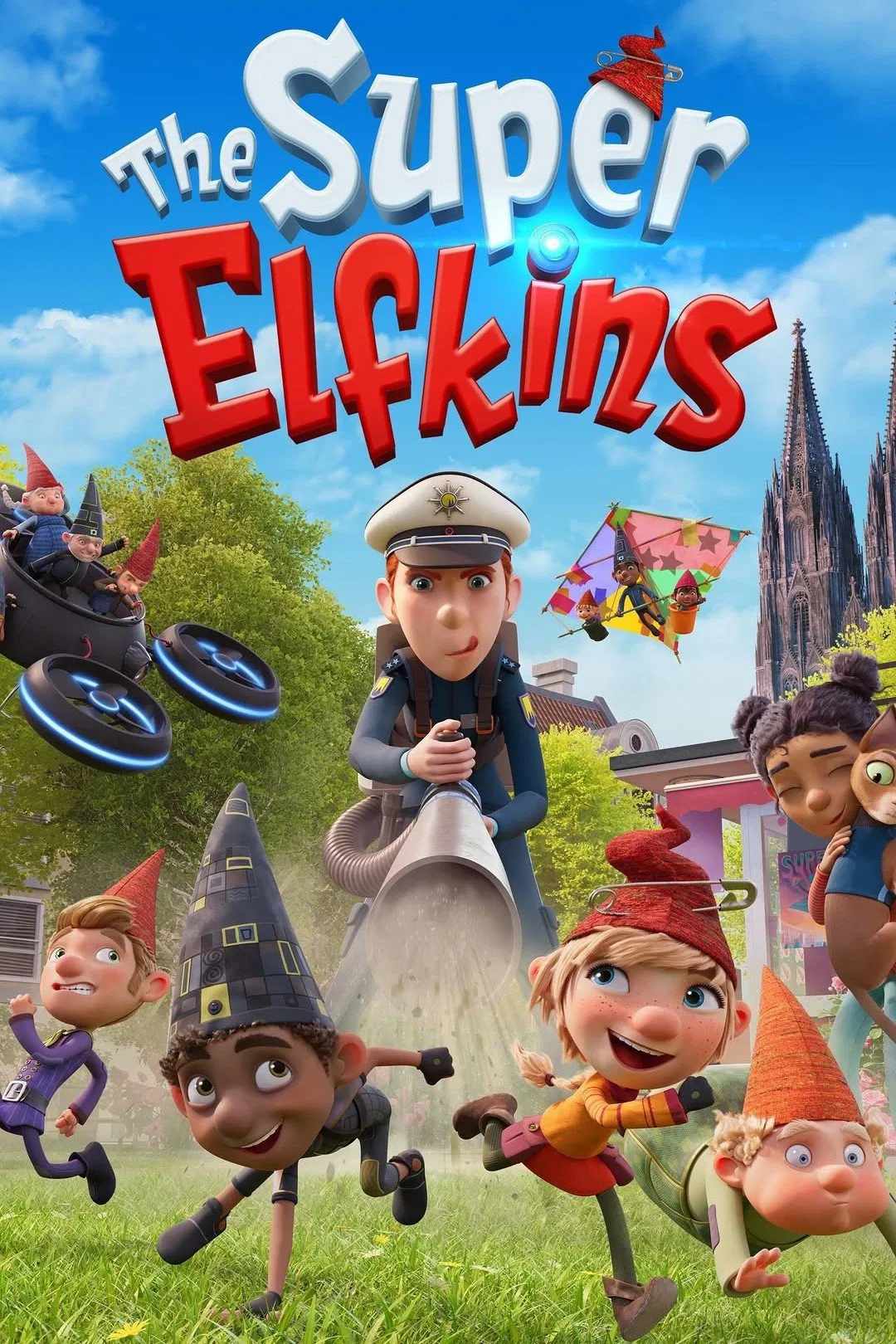 Poster chính thức của phim Phim Hoạt Hình, Phim Phiêu Lưu "Biệt Đội Tí Hon" (The Super Elfkins - 2024), với sự tham gia của diễn viên Jella Haase và Leon Seidel.