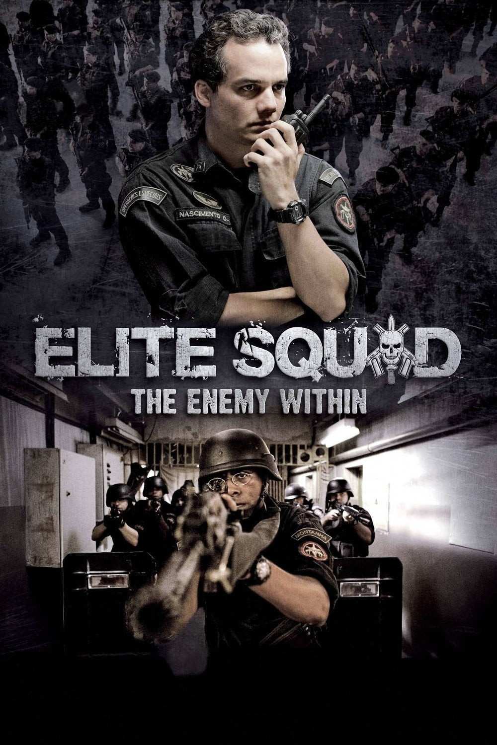 Poster chính thức của phim Phim Tâm Lý, Phim Hành Động "Biệt Đội Tinh Nhuệ 2: Kẻ Thù Bên Trong" (Elite Squad: The Enemy Within - 2010), với sự tham gia của diễn viên Wagner Moura và Irandhir Santos.