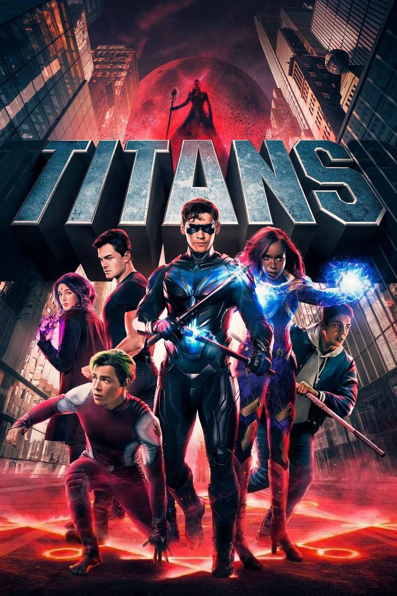 Poster chính thức của phim Phim Tâm Lý, Phim Hành Động & Phiêu Lưu "Biệt Đội Titans (Phần 3)" (Titans - 2018), với sự tham gia của diễn viên Brenton Thwaites và Anna Diop.