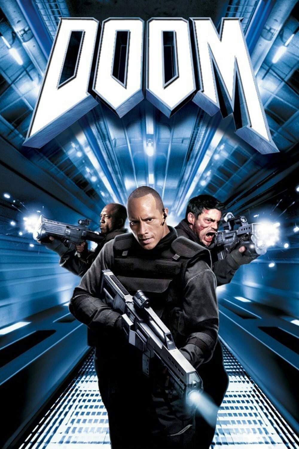 Poster chính thức của phim Phim Hành Động, Phim Kinh Dị "Biệt Đội Tử Thần" (Doom - 2005), với sự tham gia của diễn viên Dwayne Johnson và Karl Urban.