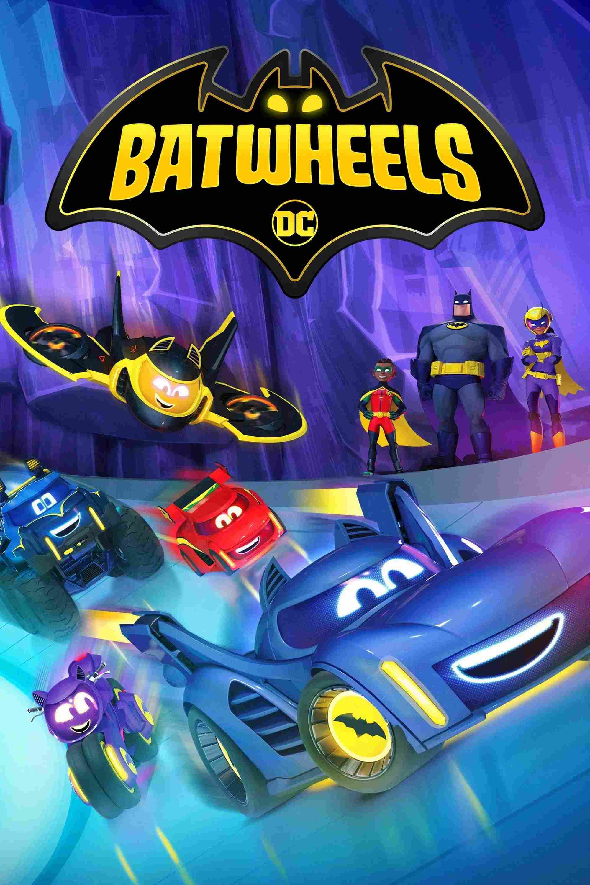 Poster chính thức của phim Phim Thiếu Nhi, Phim Hoạt Hình "Biệt Đội Xe Dơi (Phần 1)" (Batwheels - 2022), với sự tham gia của diễn viên Noah Kaye Bentley và Jacob Bertrand.