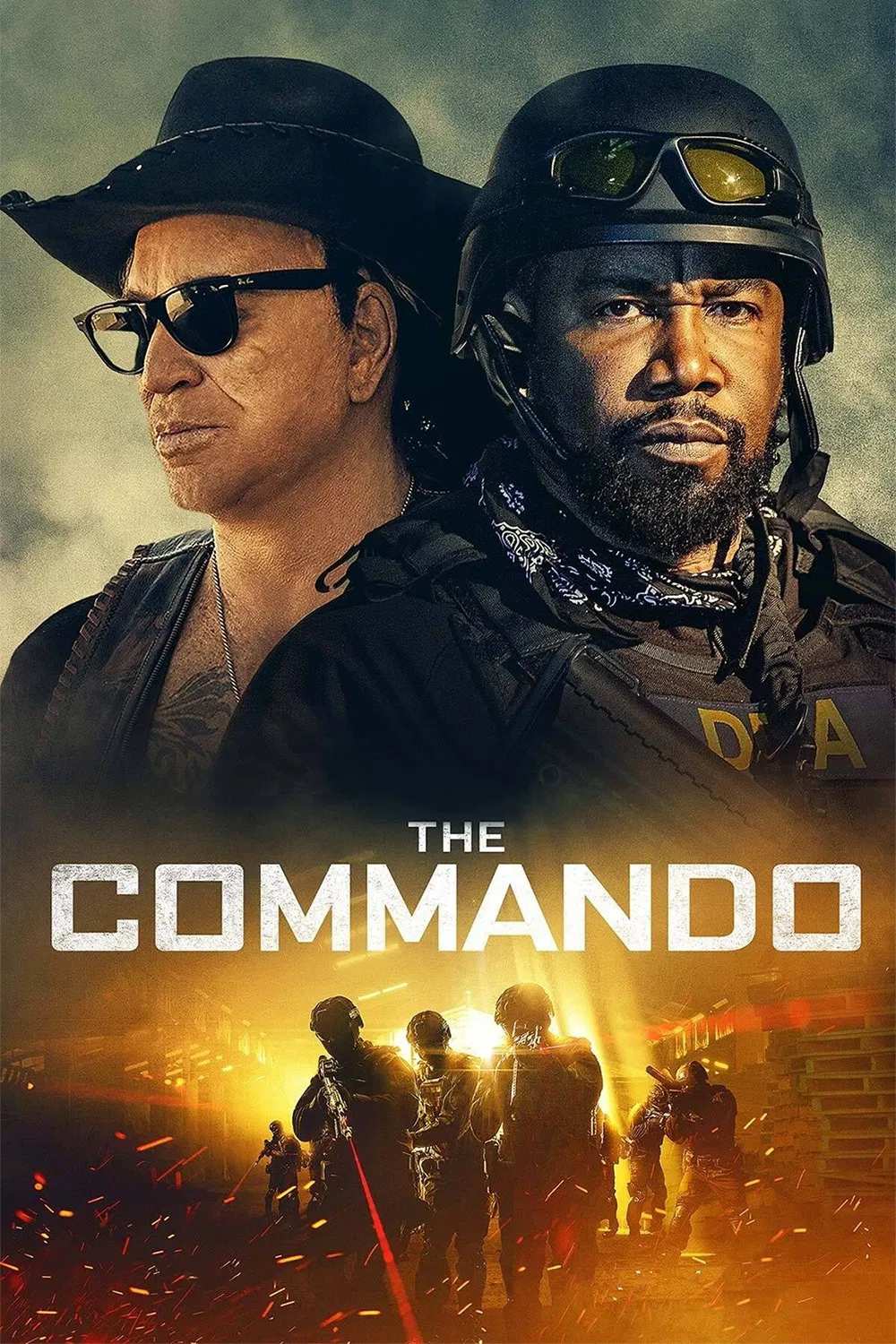 Poster chính thức của phim Phim Hành Động, Phim Hình Sự "Biệt Kích" (The Commando - 2022), với sự tham gia của diễn viên Michael Jai White và Mickey Rourke.