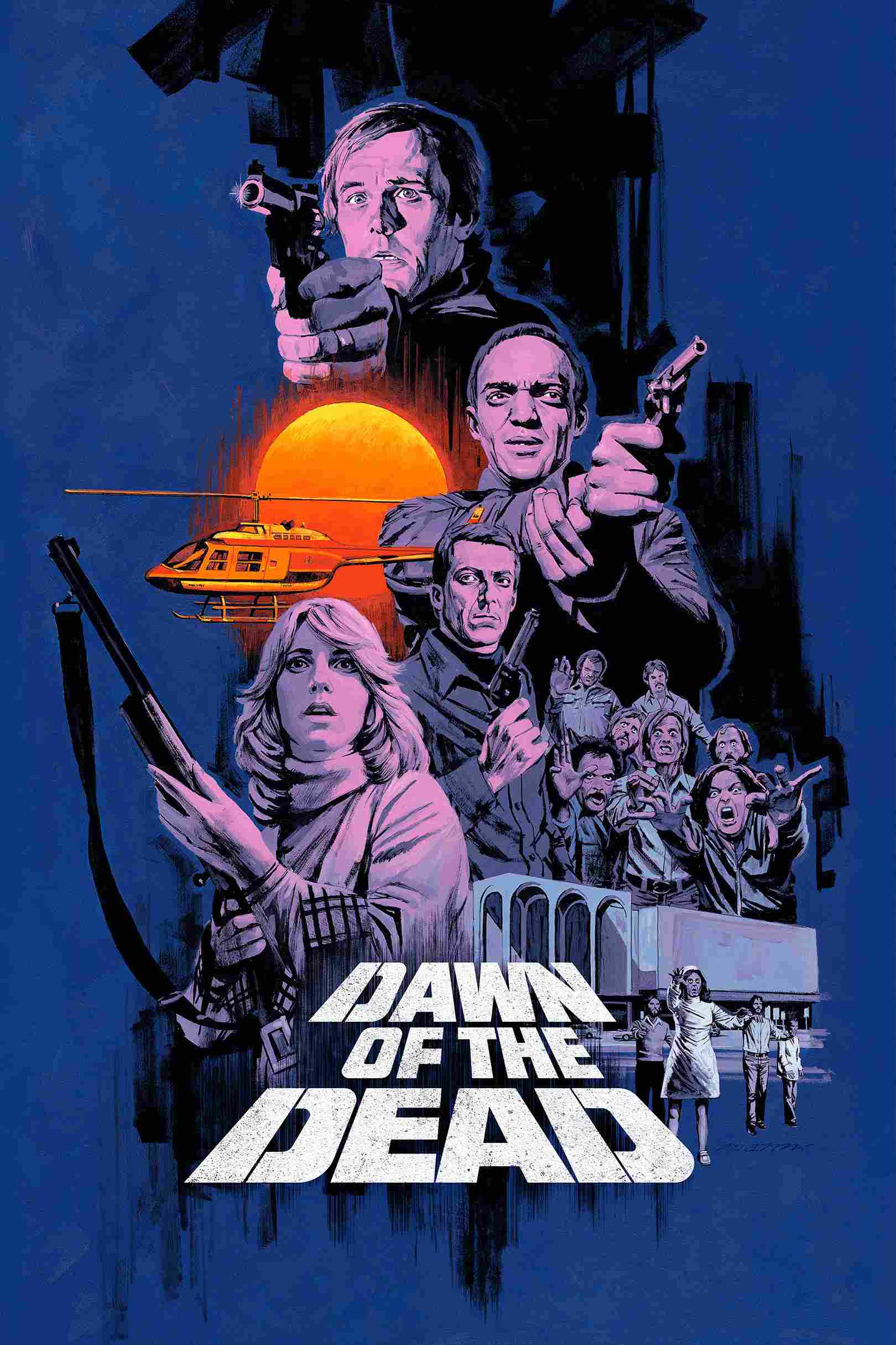 Poster chính thức của phim Phim Kinh Dị, Phim Viễn Tưởng "Bình Minh Chết" (Dawn of the Dead - 1978), với sự tham gia của diễn viên David Emge và Ken Foree.