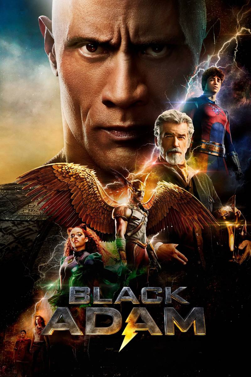 Poster chính thức của phim Phim Hành Động, Phim Phiêu Lưu "Black Adam" (Black Adam - 2022), với sự tham gia của diễn viên Dwayne Johnson và Aldis Hodge.