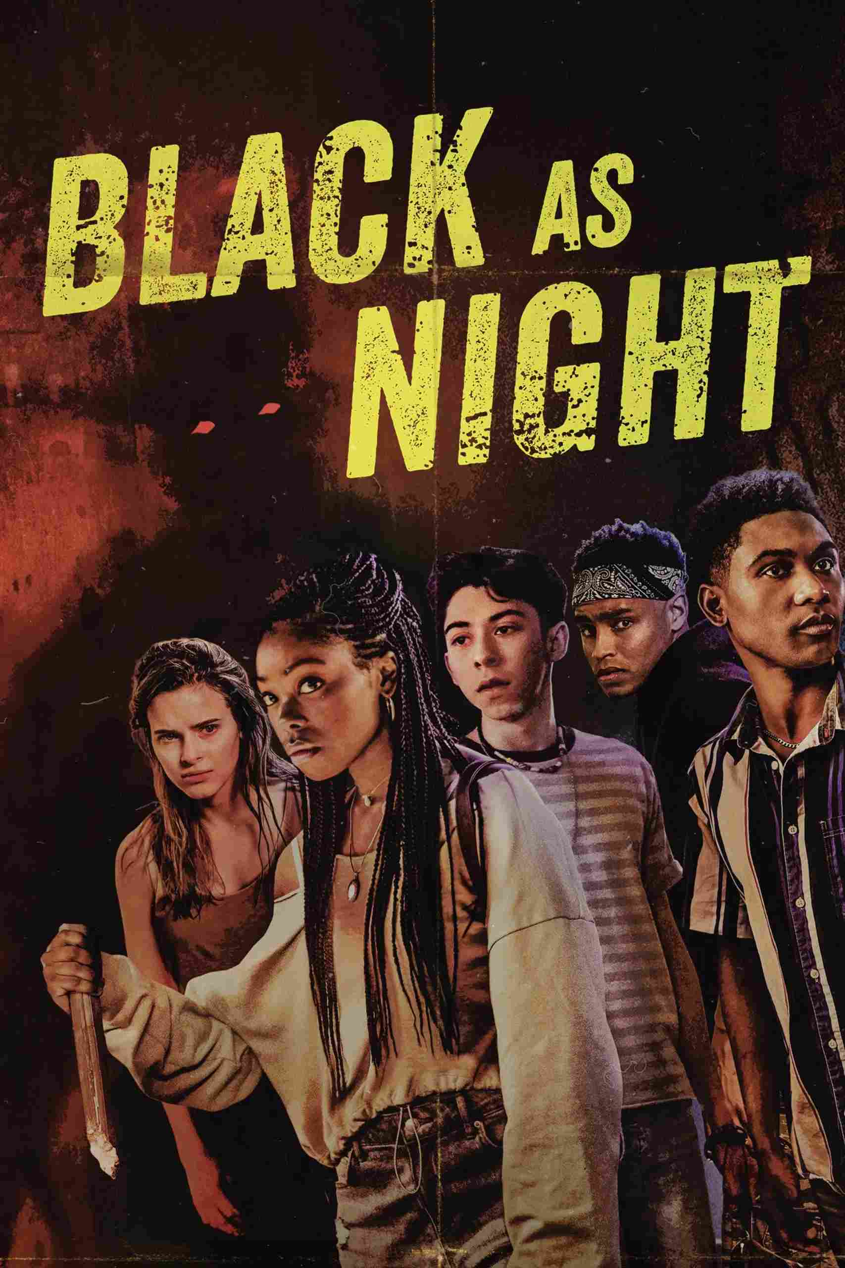 Poster chính thức của phim Phim Kinh Dị, Phim Giật Gân "Black as Night" (Black as Night - 2021), với sự tham gia của diễn viên Asjha Cooper và Fabrizio Guido.