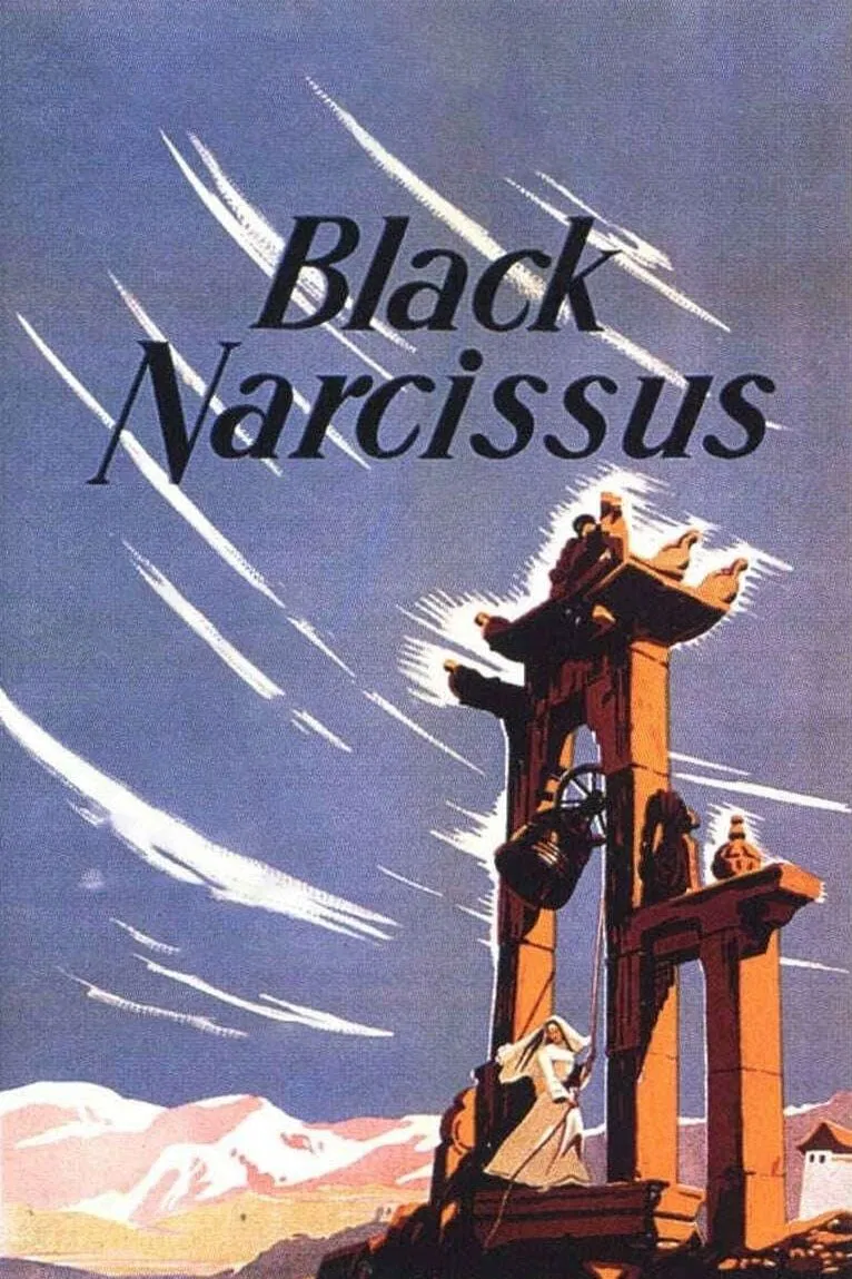Poster chính thức của phim Phim Tâm Lý "Black Narcissus" (Black Narcissus - 1947), với sự tham gia của diễn viên Deborah Kerr và David Farrar.